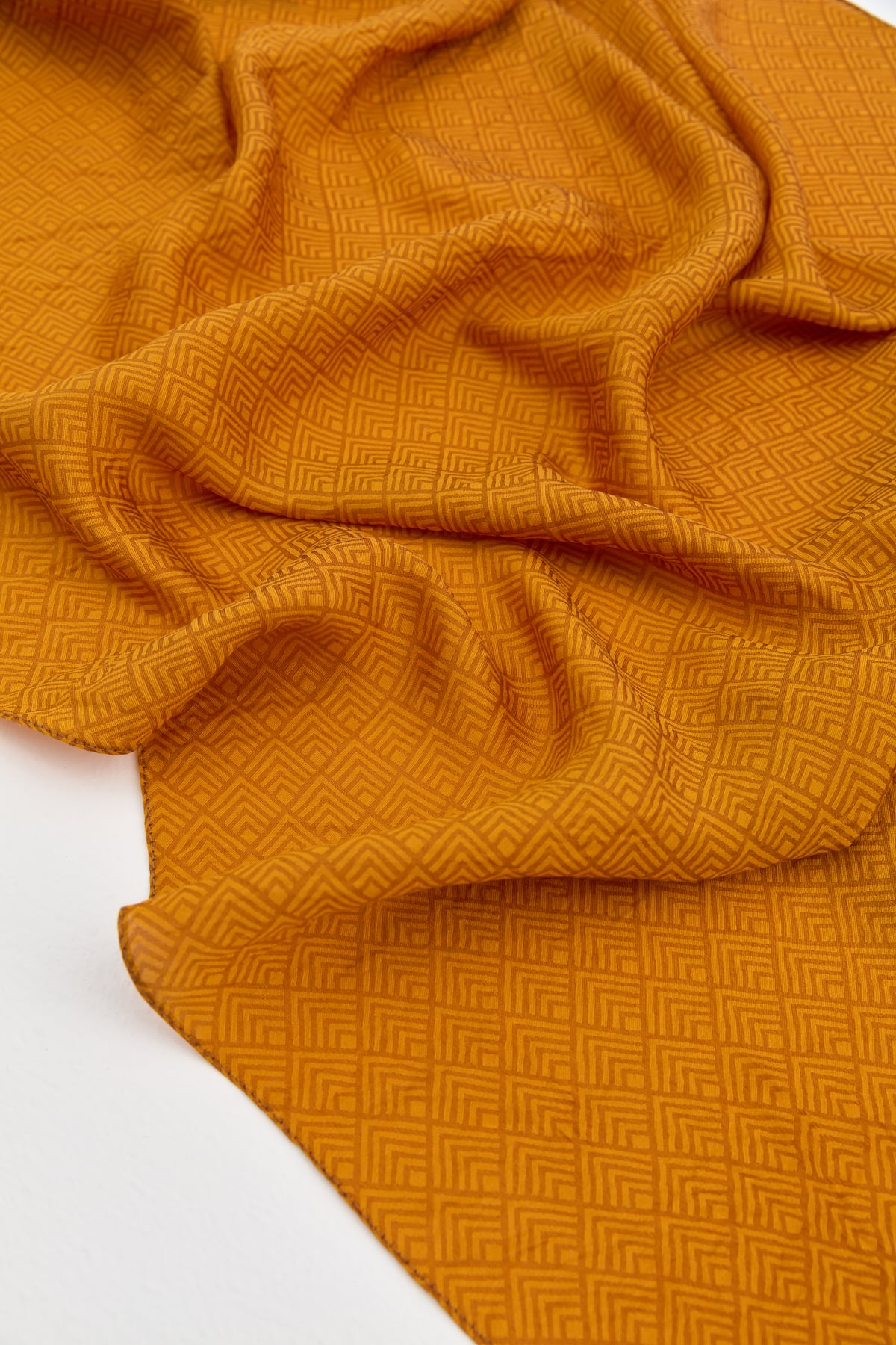 NİHAN Shawl Nihan Baklava Desen Şal  Sarı_modest