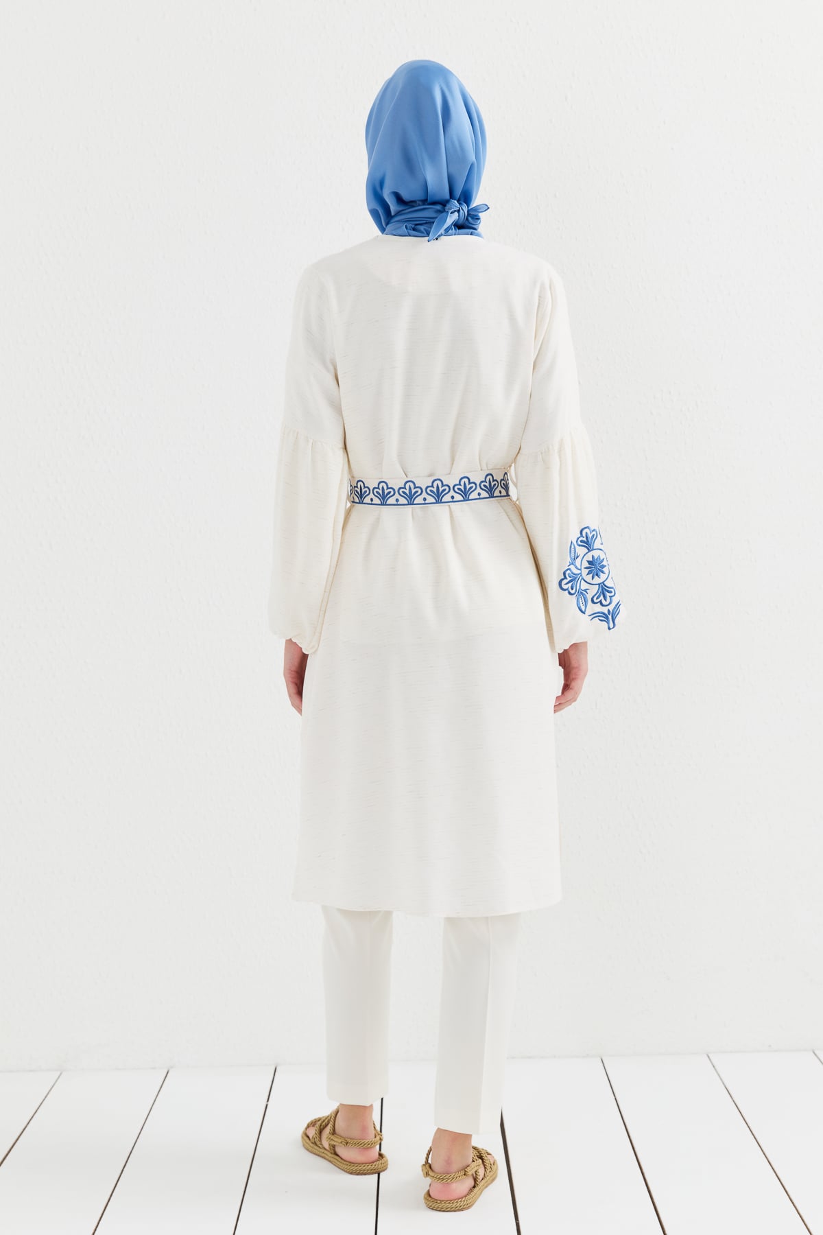 NİHAN Kimono Nihan Balon Kol Kimono  İndigo_modest