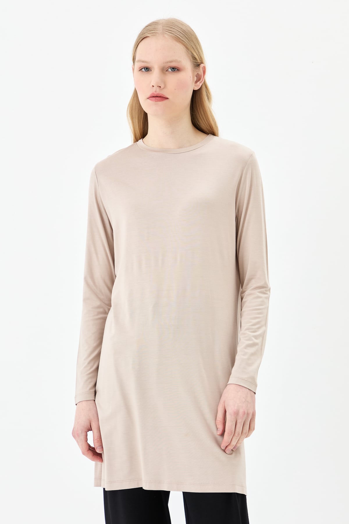 NİHAN Tunik Nihan Basic Penye Tunik  Taş_modest
