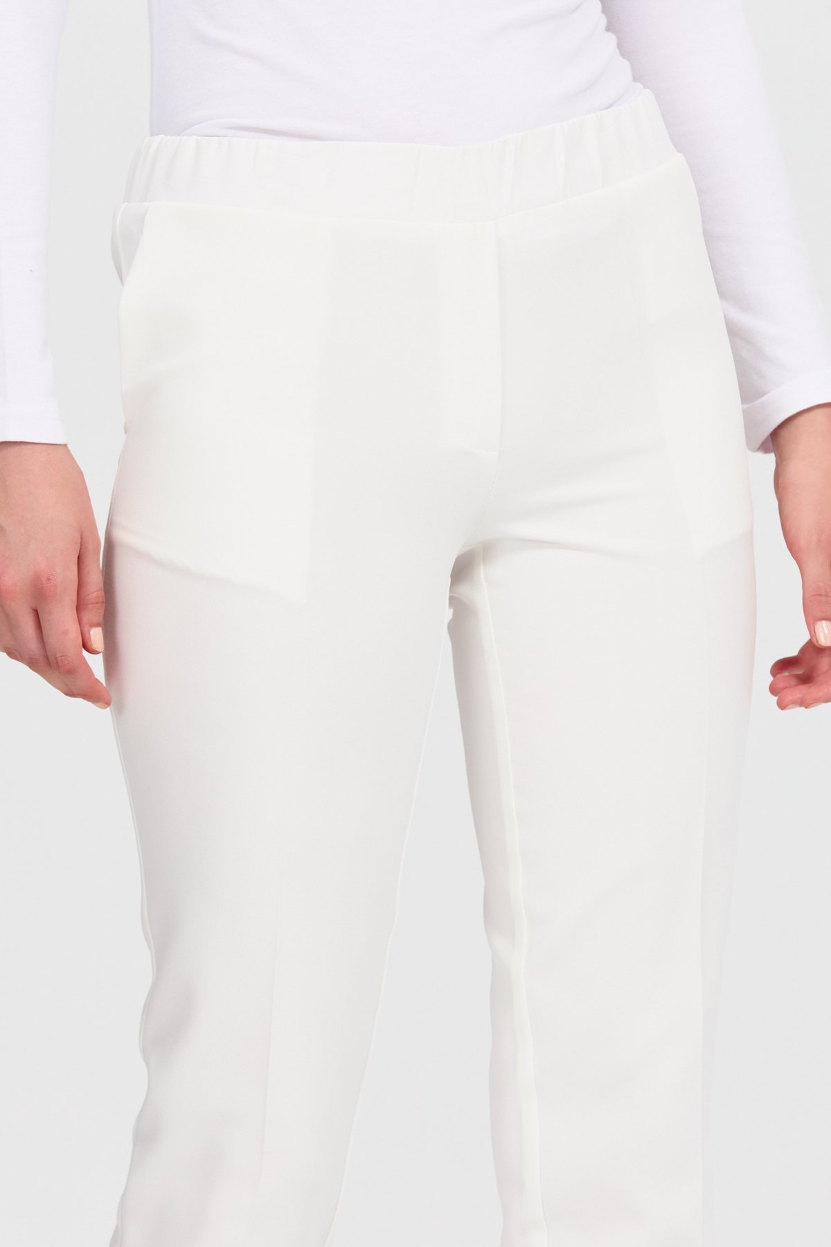 NİHAN Pantolon Nihan Beli Lastikli Pantolon  Ekru_modest