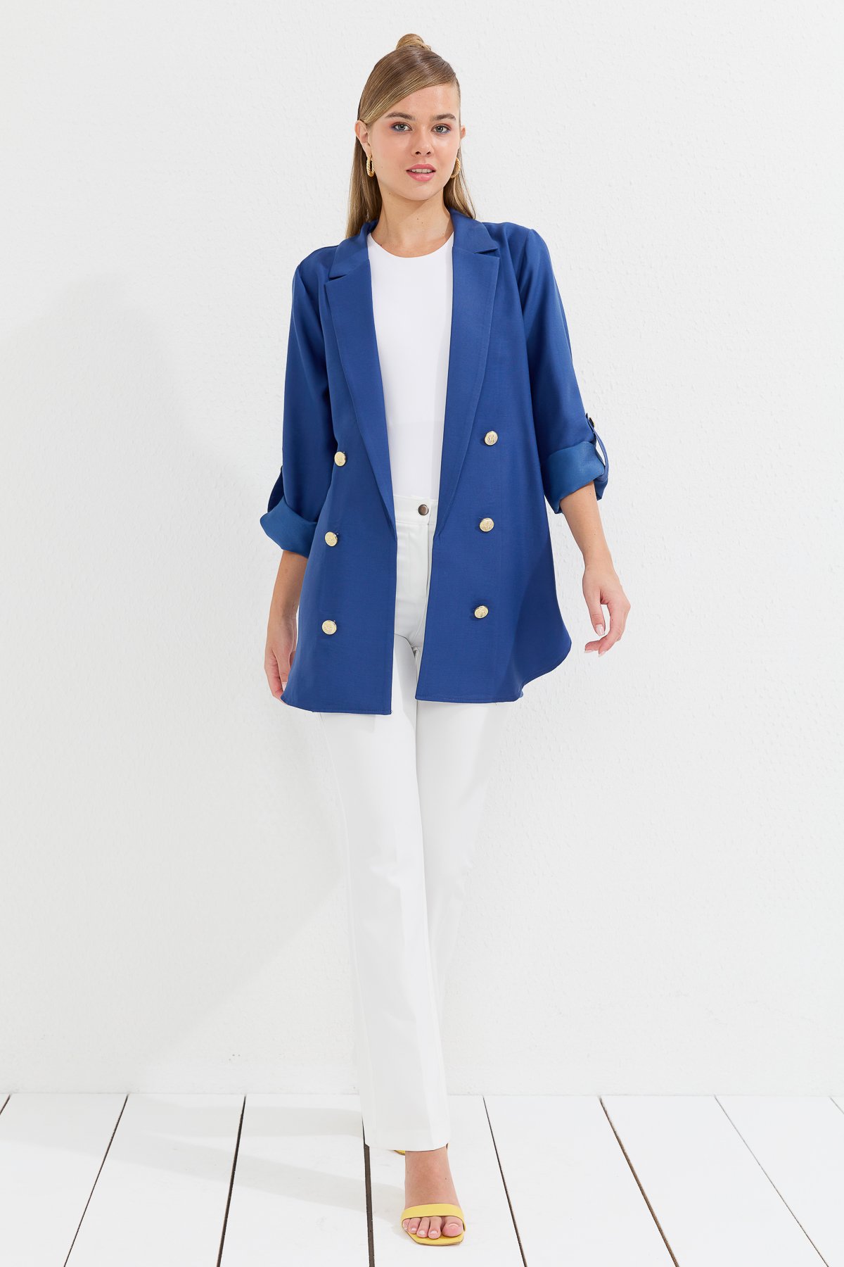 NİHAN Ceket Nihan Blazer Ceket  İndigo_modest