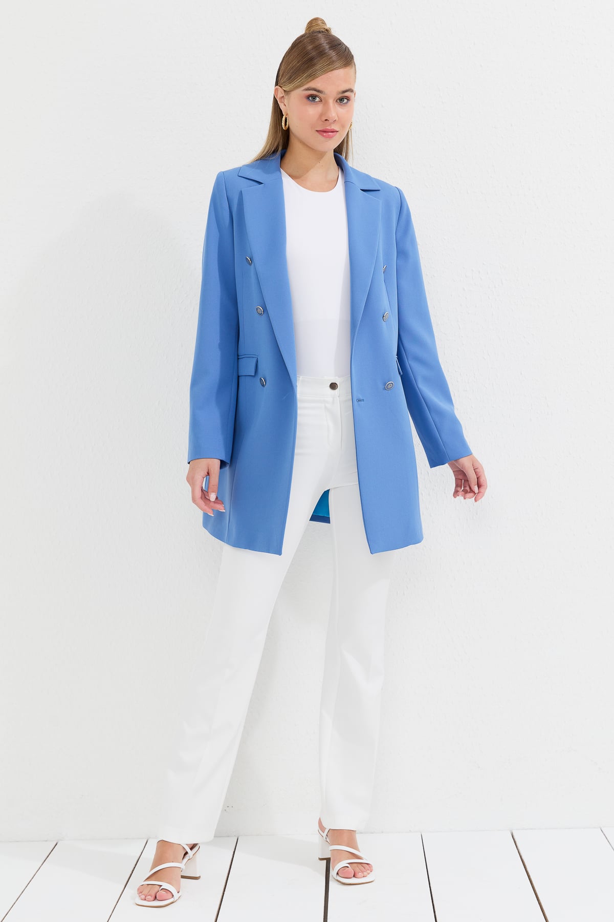 NİHAN Jacket Nihan Blazer Ceket  İndigo_modest