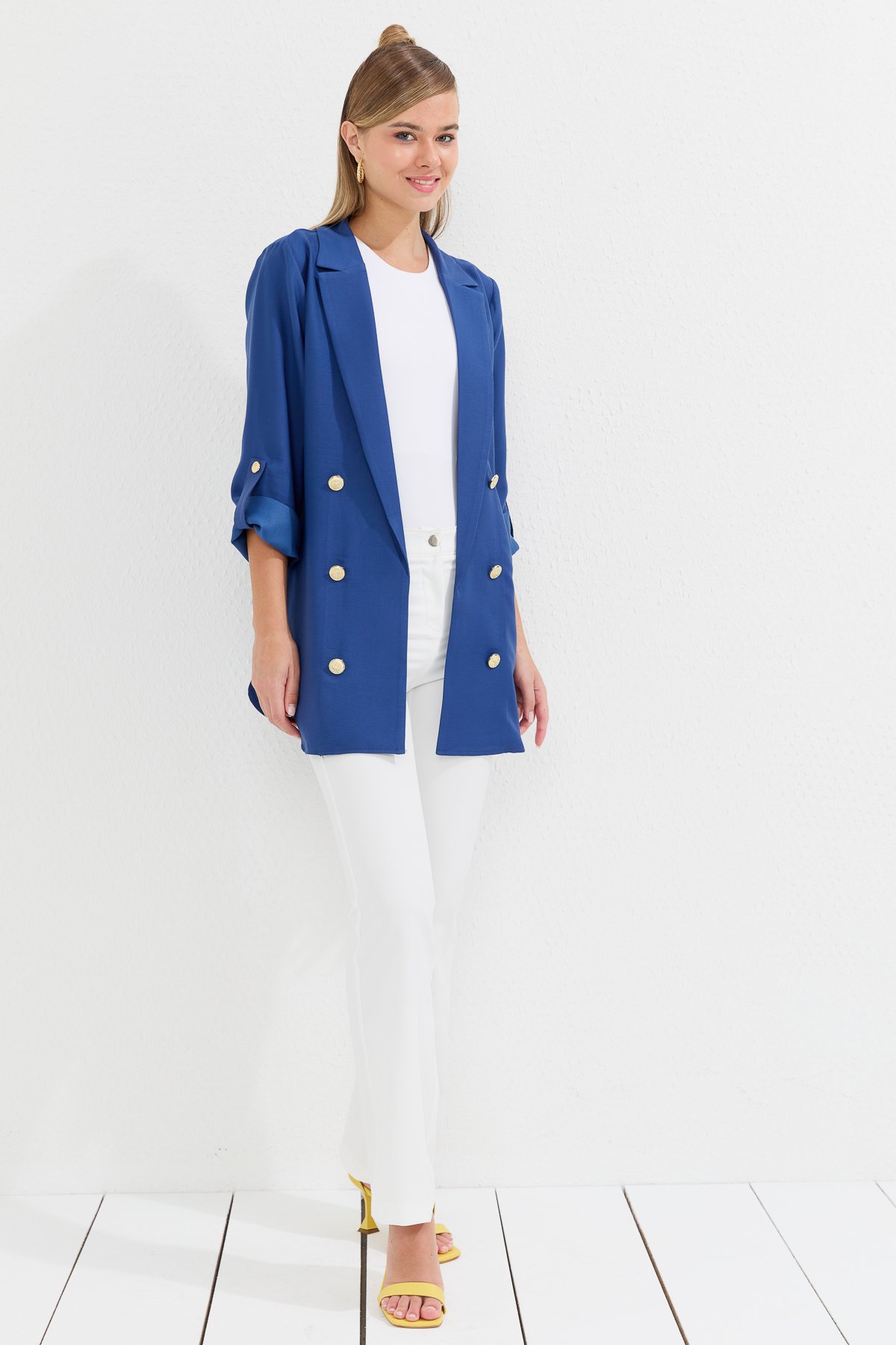 NİHAN Ceket Nihan Blazer Ceket  İndigo_modest