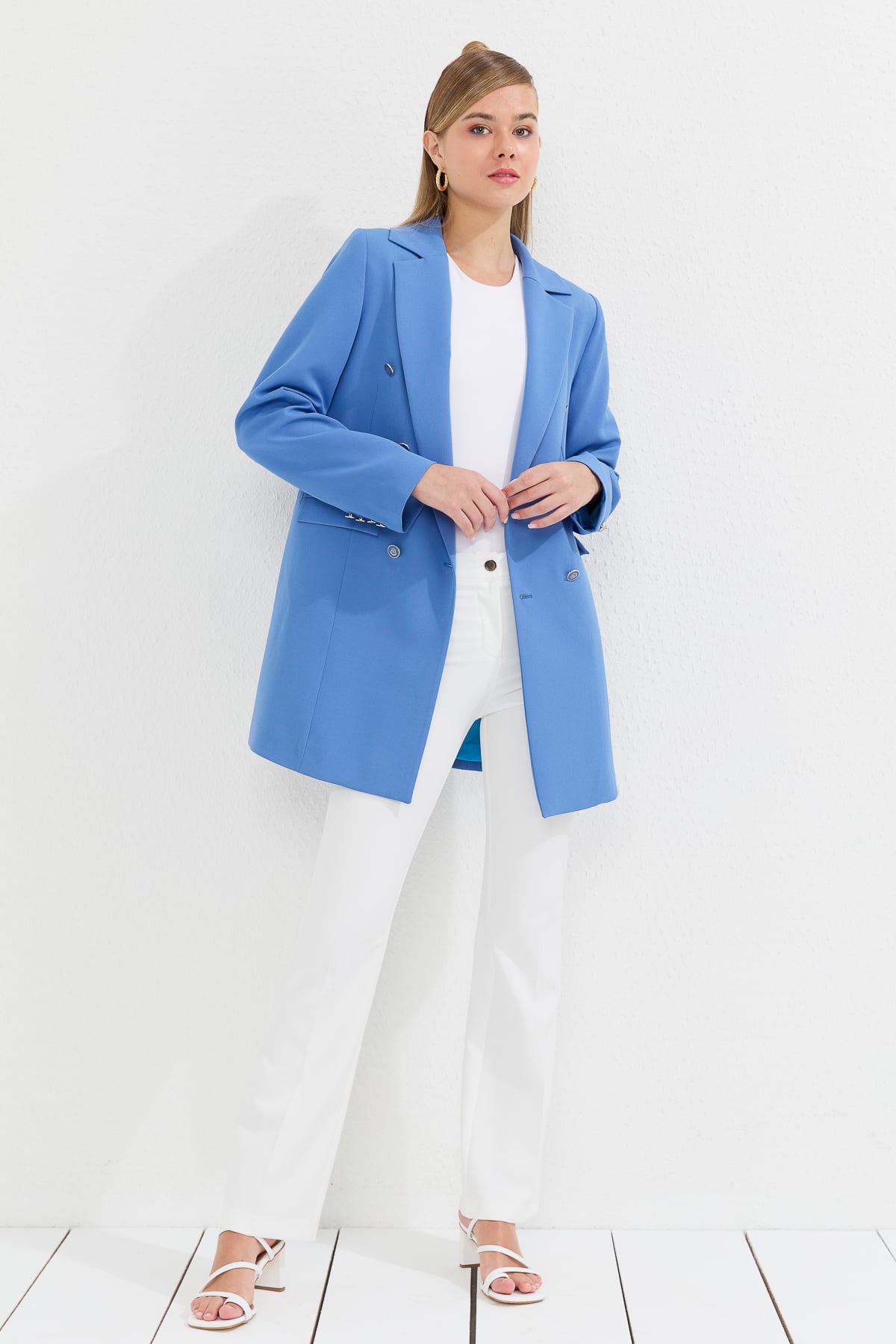 NİHAN Jacket Nihan Blazer Ceket  İndigo_modest