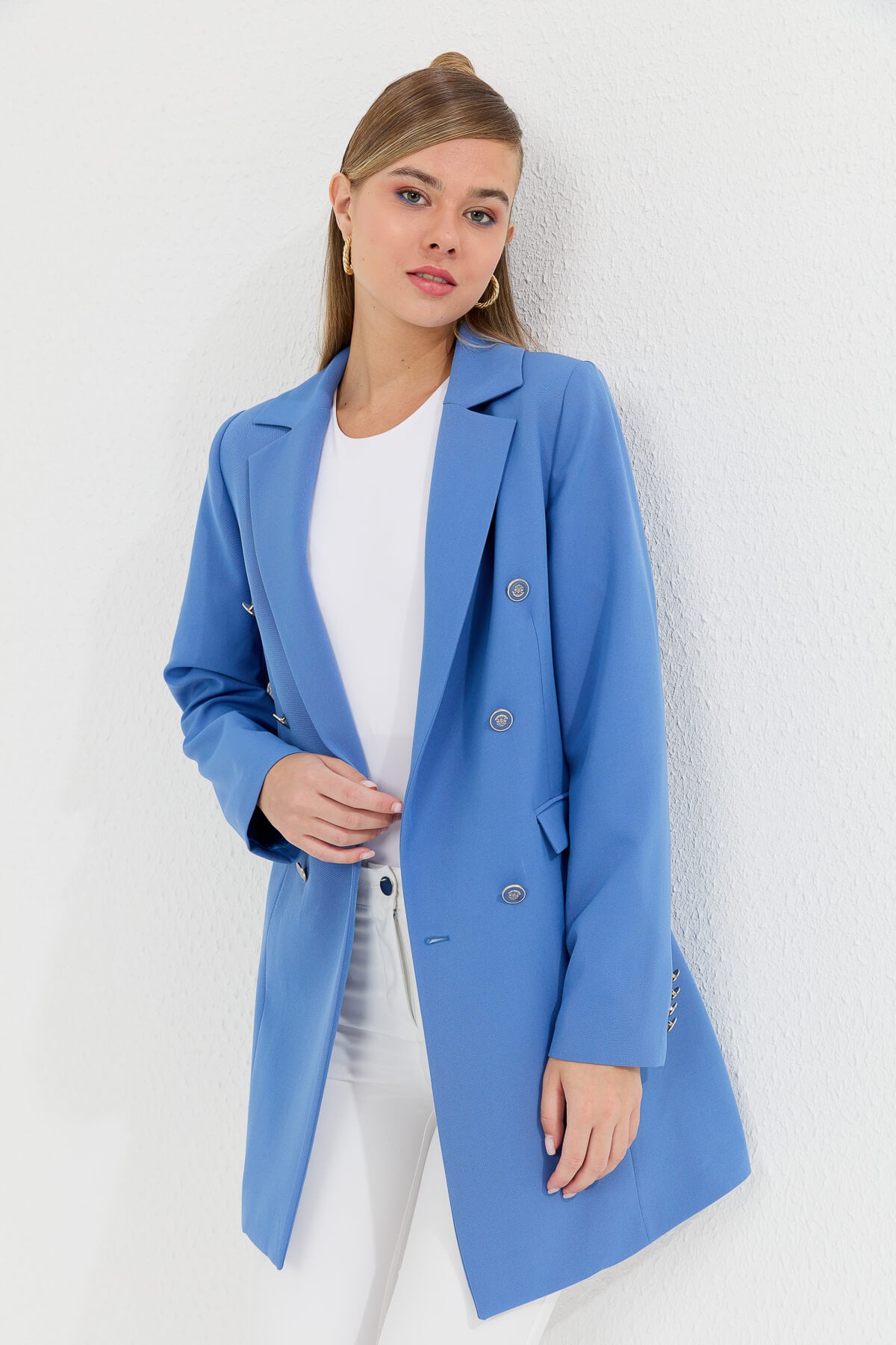 NİHAN Jacket Nihan Blazer Ceket  İndigo_modest