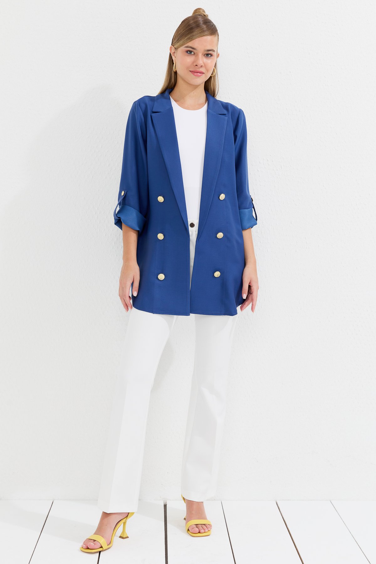 NİHAN Ceket Nihan Blazer Ceket  İndigo_modest