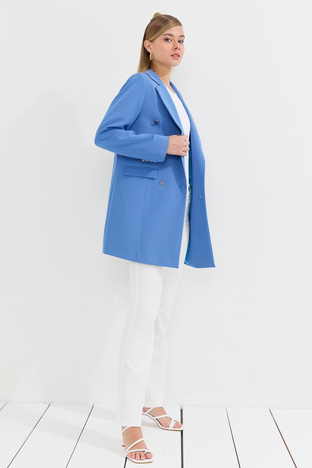 NİHAN Jacket Nihan Blazer Ceket  İndigo_modest