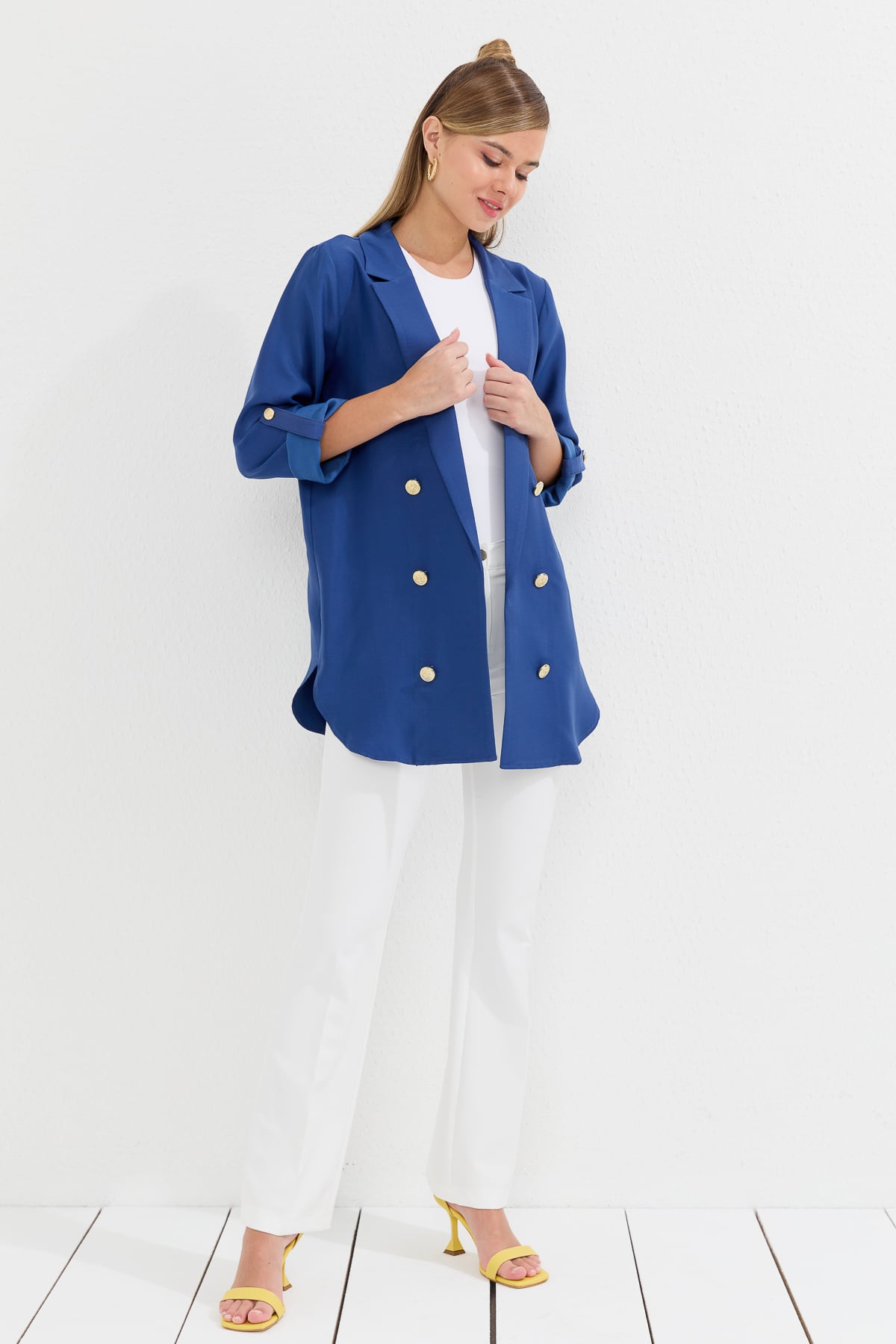 NİHAN Ceket Nihan Blazer Ceket  İndigo_modest