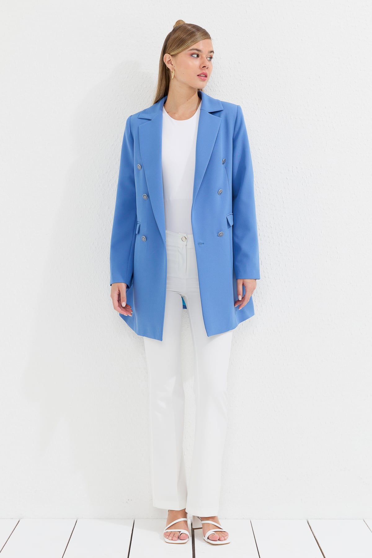 NİHAN Jacket Nihan Blazer Ceket  İndigo_modest