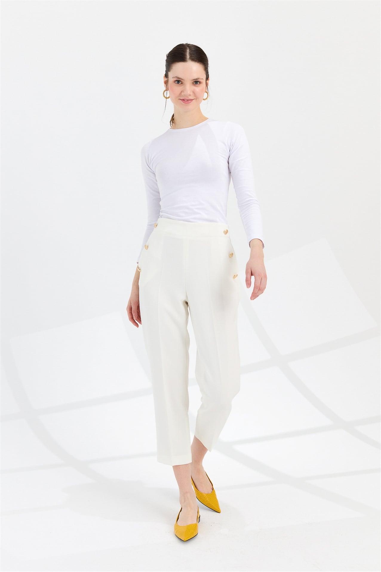 NİHAN Pantolon Nihan Blazer Pantolon  Ekru_modest