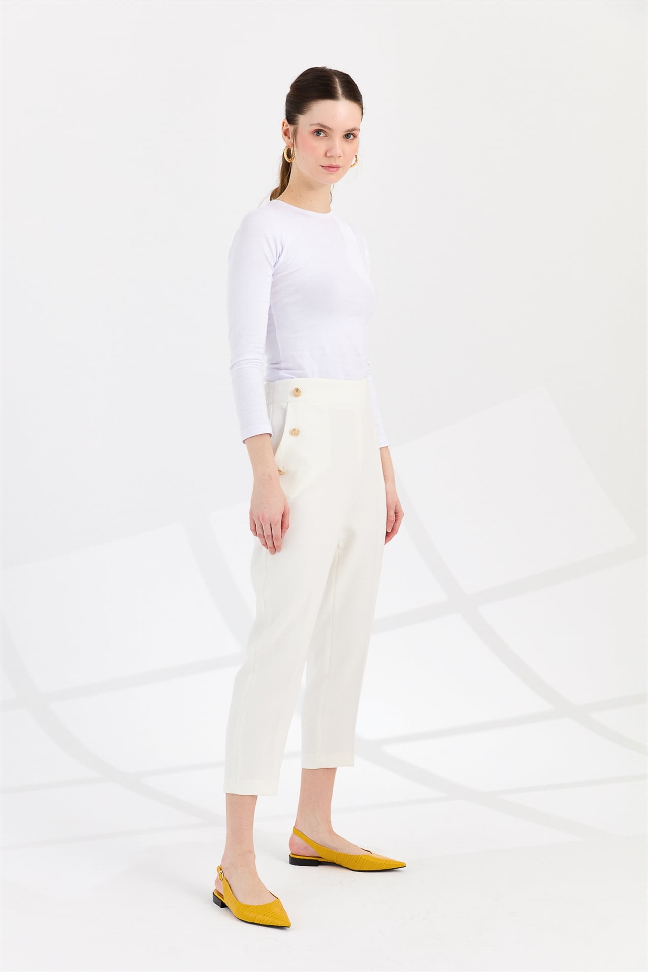 NİHAN Pantolon Nihan Blazer Pantolon  Ekru_modest