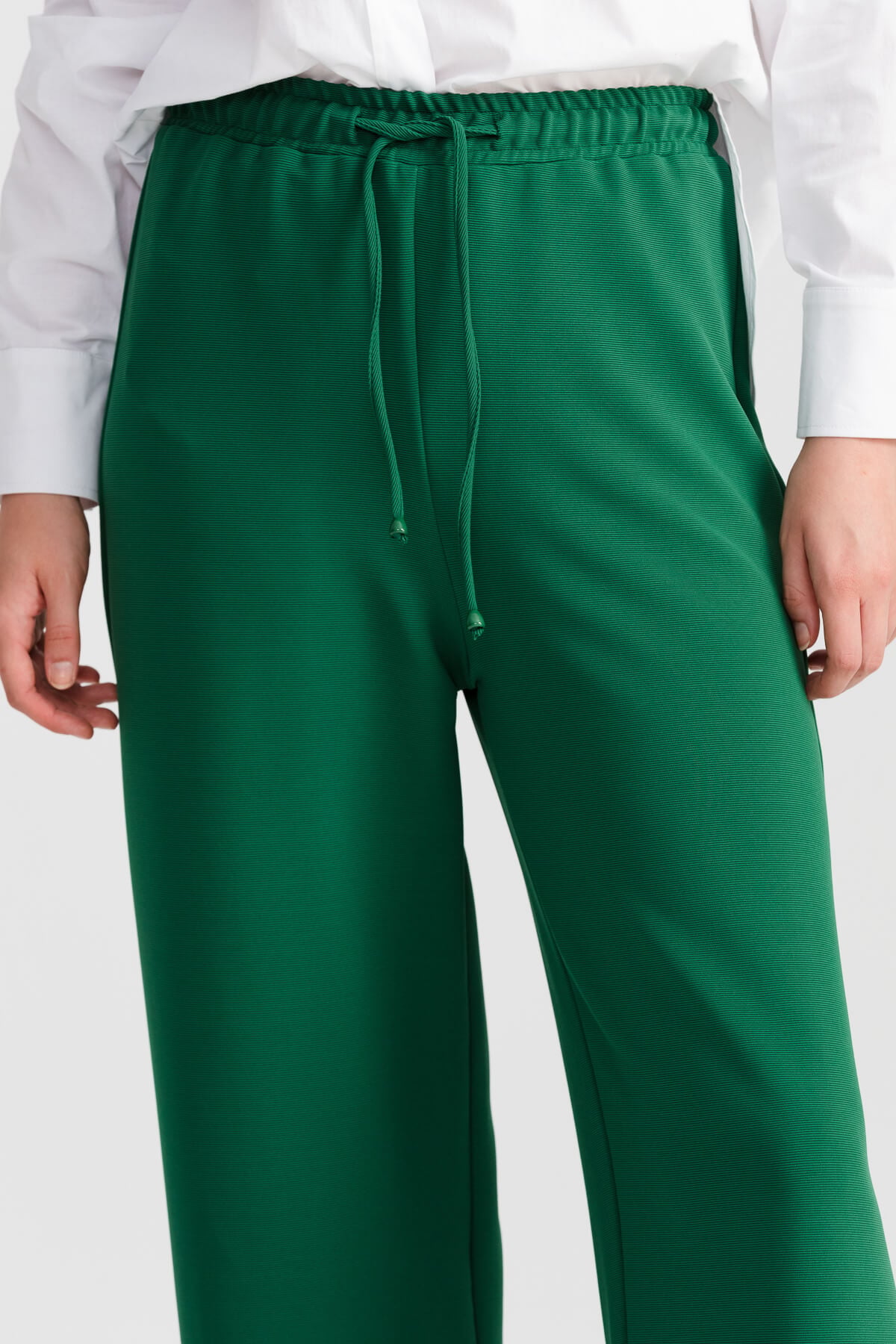 NİHAN Pantolon Nihan Bol Paça Pantolon  Benetton Yeşili_modest