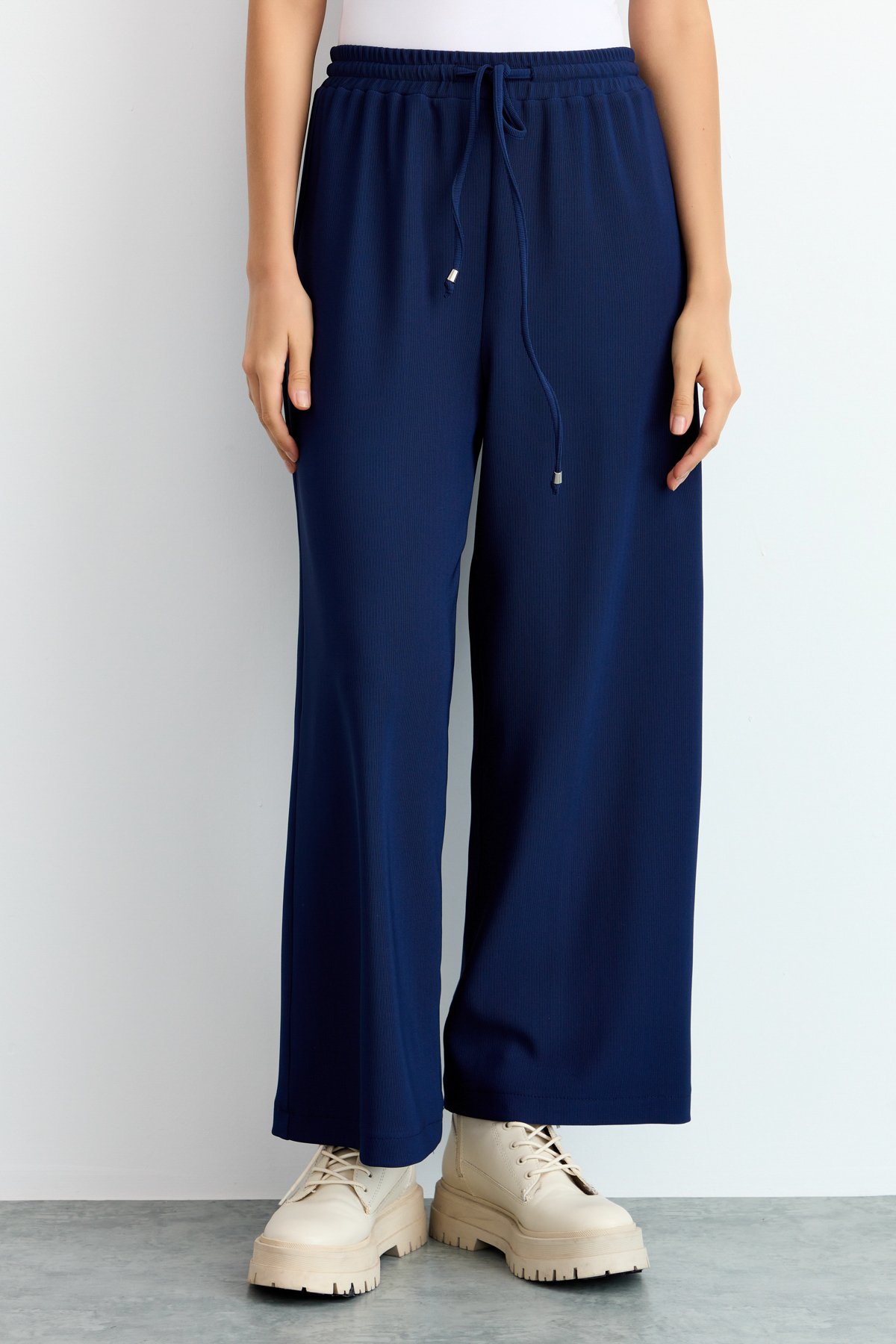 NİHAN Pants Nihan Bol Paça Pantolon  Lacivert_modest