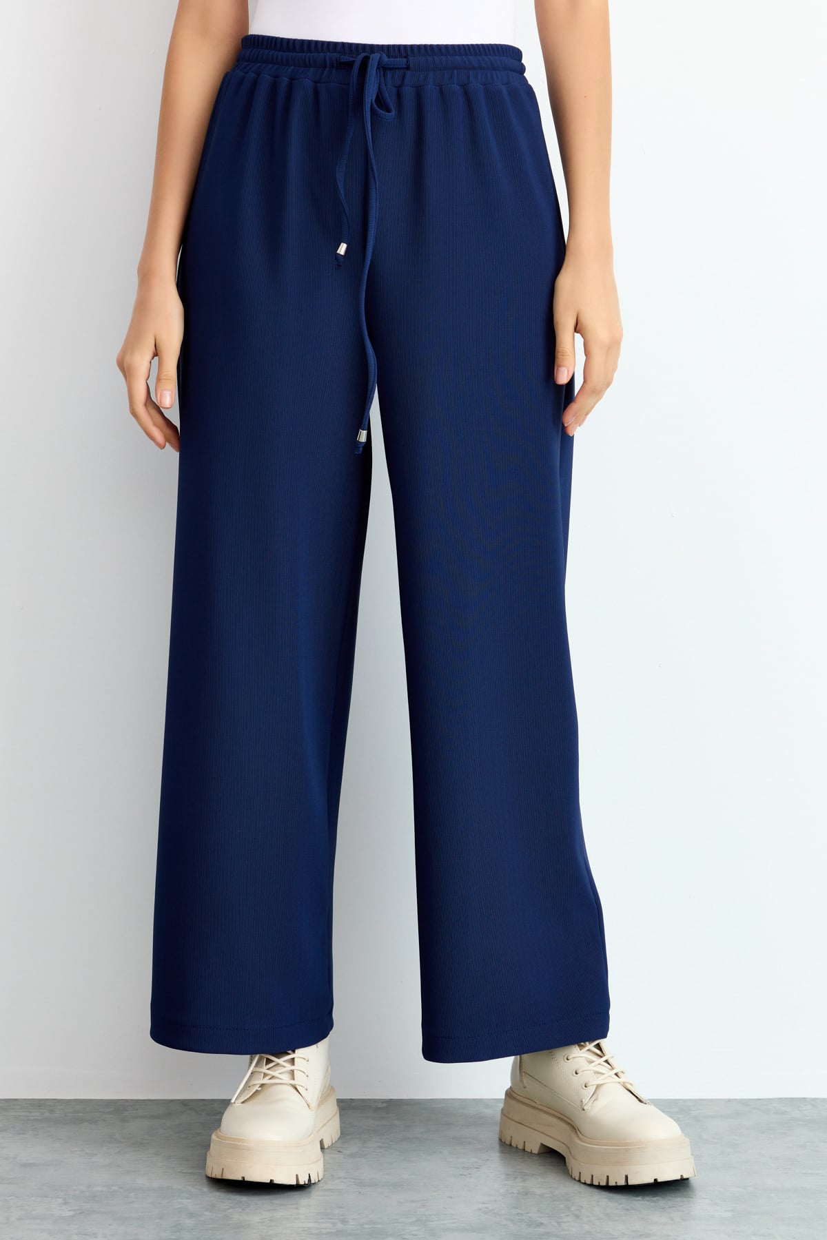 NİHAN Pants Nihan Bol Paça Pantolon  Lacivert_modest