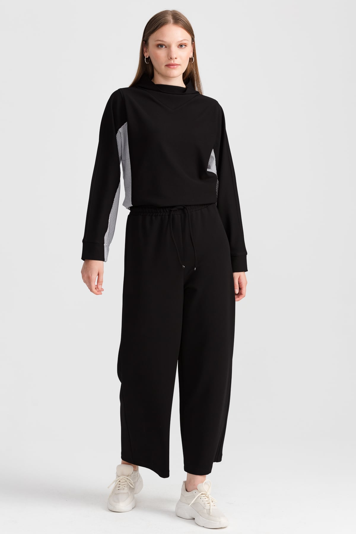 NİHAN Pantolon Nihan Bol Paça Pantolon  Siyah_modest