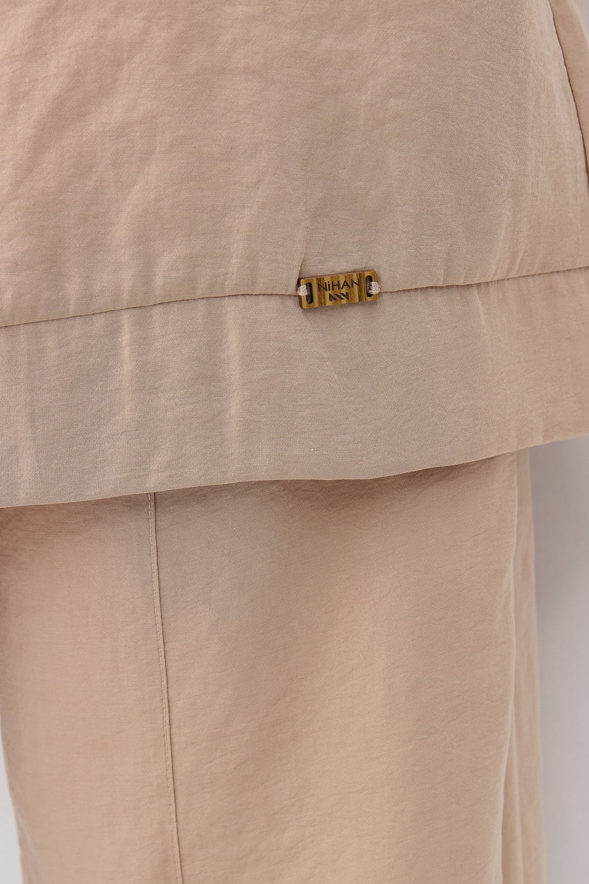 NİHAN Takım Nihan Brode Detaylı Pantolon Tunik Takım  Bej_modest