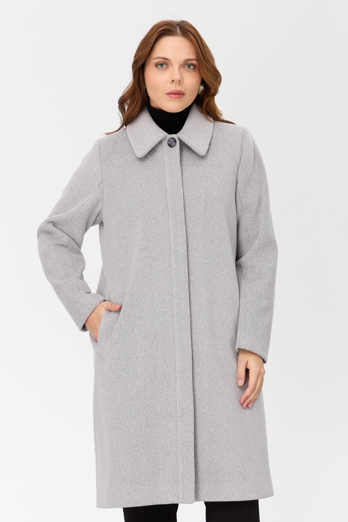 NİHAN Coat Nihan Büyük Beden Kaşe Kaban  Gri_modest