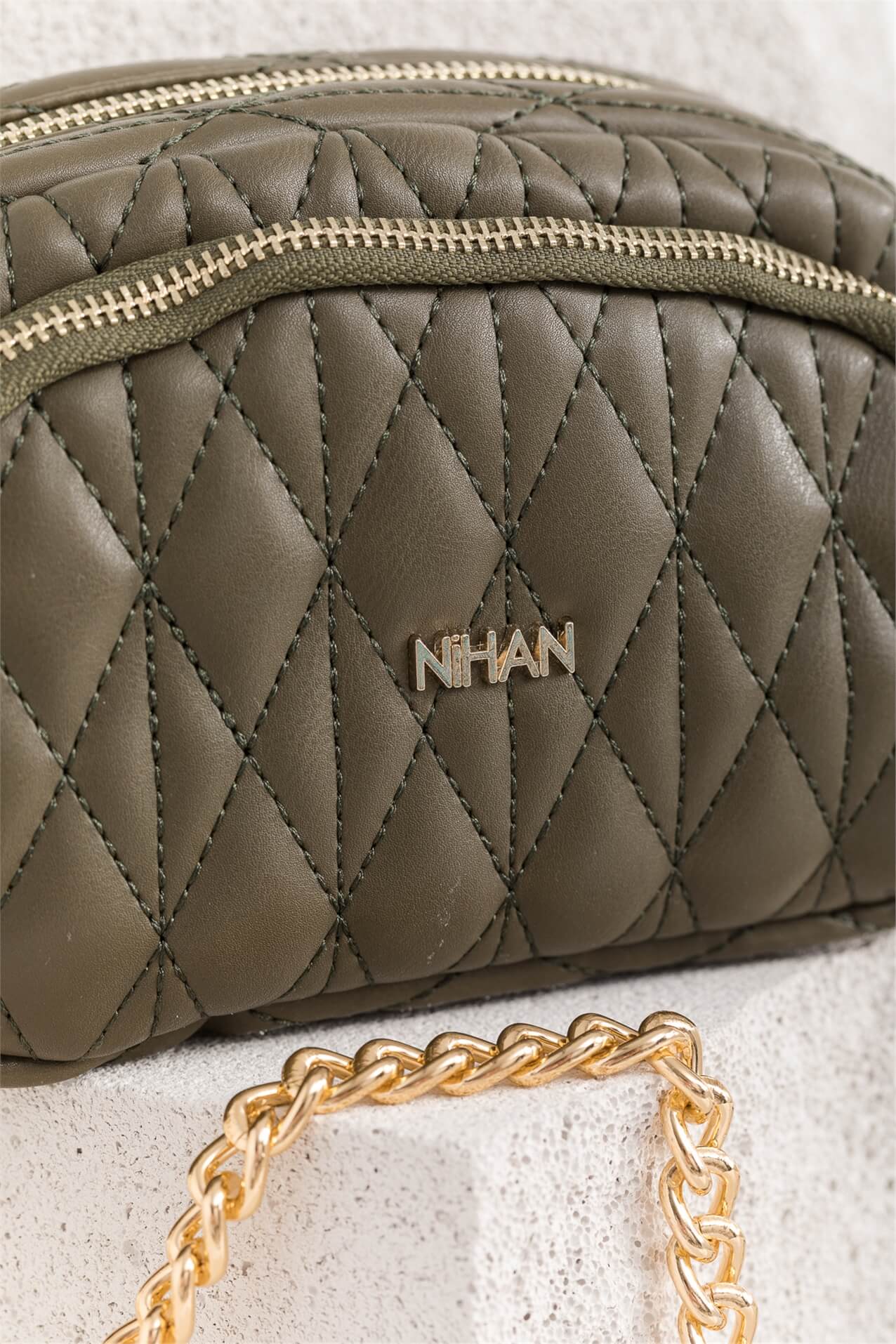 NİHAN Çanta Nihan Çift Fermuarlı Çanta  Haki_modest