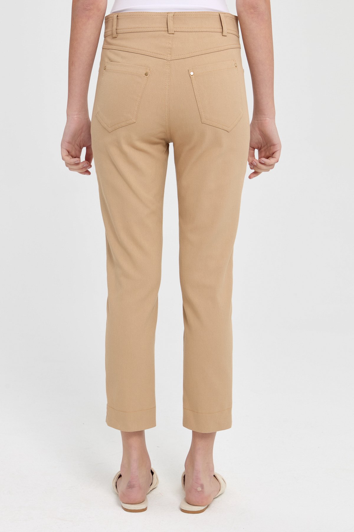 NİHAN Pants Nihan Dar Paça Kanvas Pantolon  Camel_modest