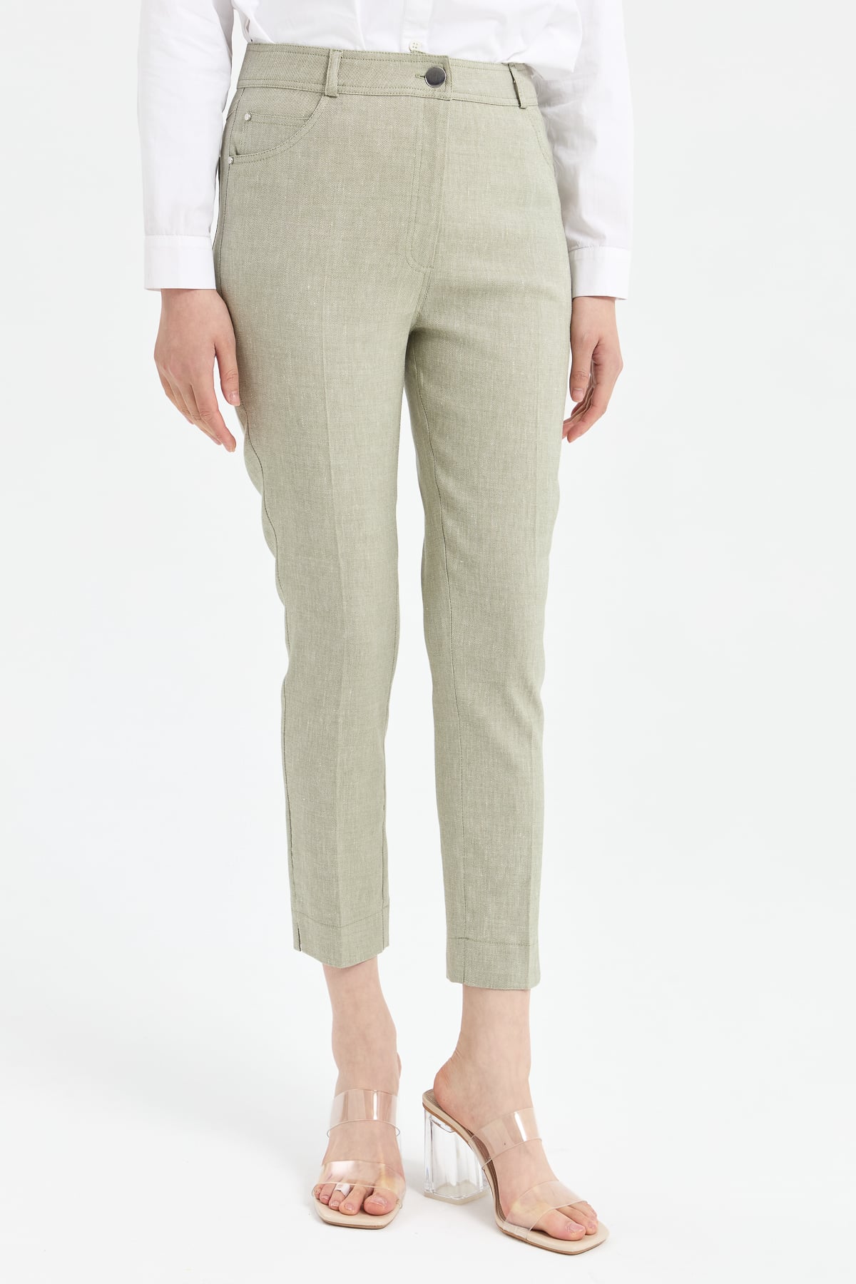 NİHAN Pants Nihan Dar Paça Pantolon  Su Yeşili_modest