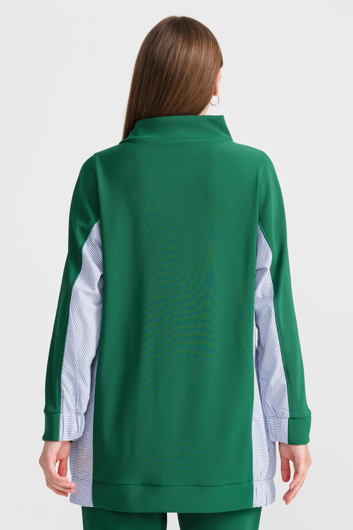NİHAN Sweat Nihan Dik Yaka Oversize Sweat  Benetton Yeşili_modest
