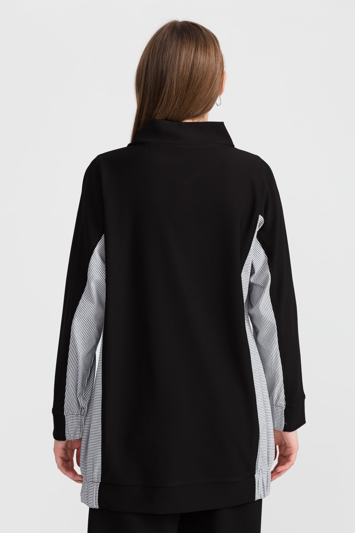 NİHAN Sweat Nihan Dik Yaka Oversize Sweat  Siyah_modest
