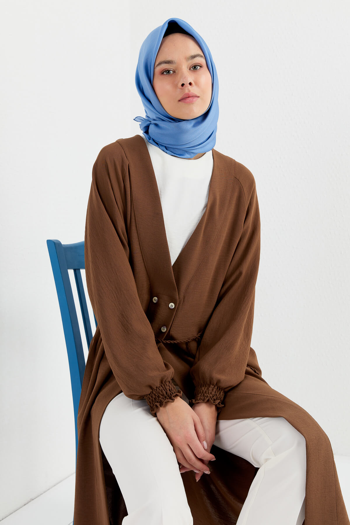 NİHAN Giy-Çık Nihan Düğme Detaylı Giyçık  Kahve_modest