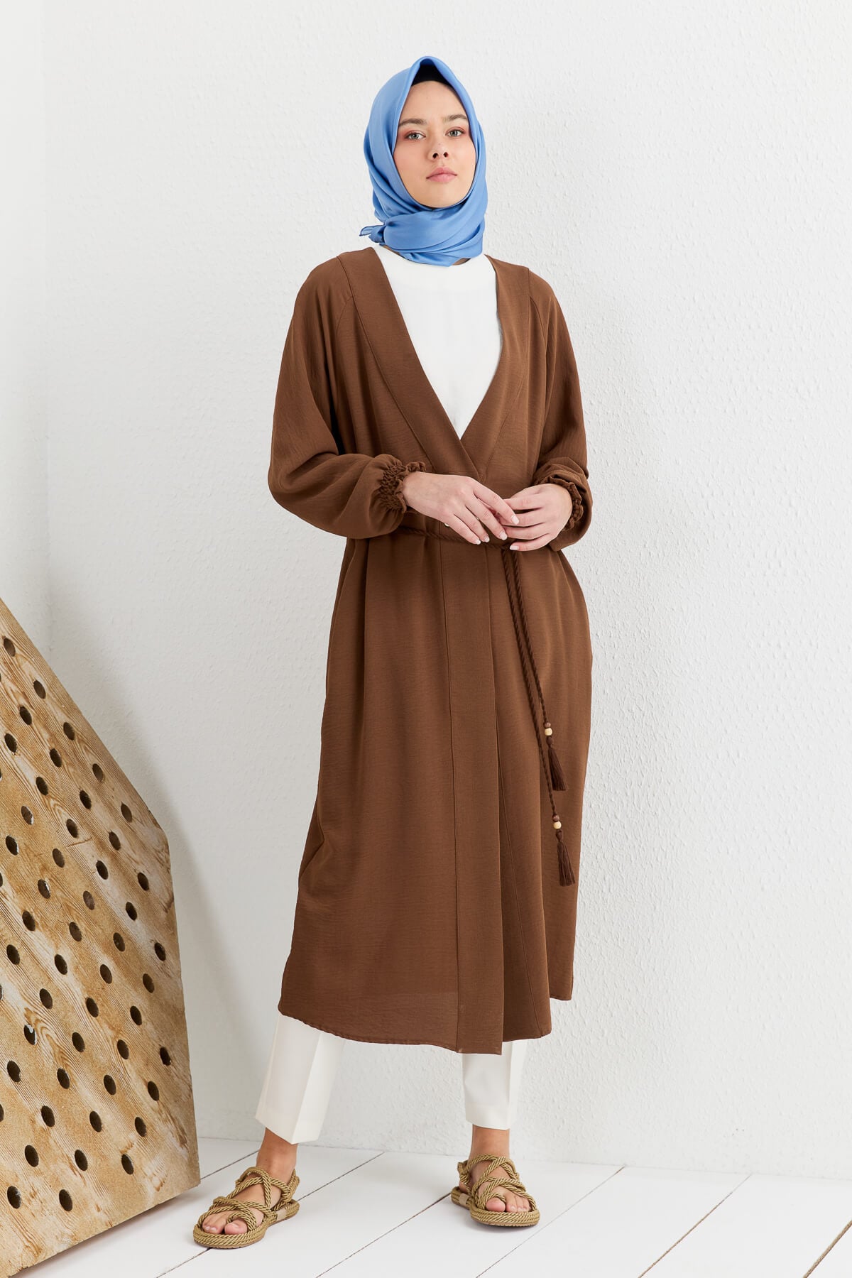 NİHAN Giy-Çık Nihan Düğme Detaylı Giyçık  Kahve_modest