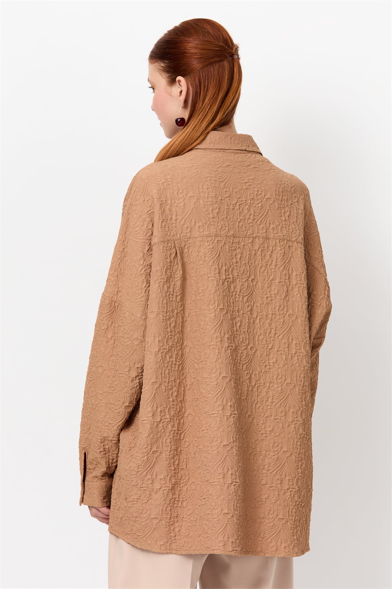 NİHAN Ceket Nihan Düşük Omuzlu Ceket  Camel_modest