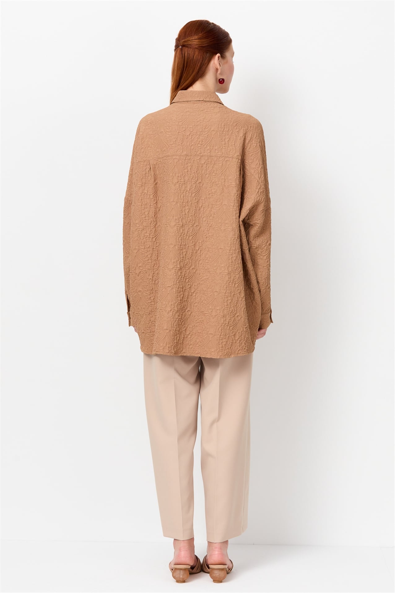 NİHAN Ceket Nihan Düşük Omuzlu Ceket  Camel_modest