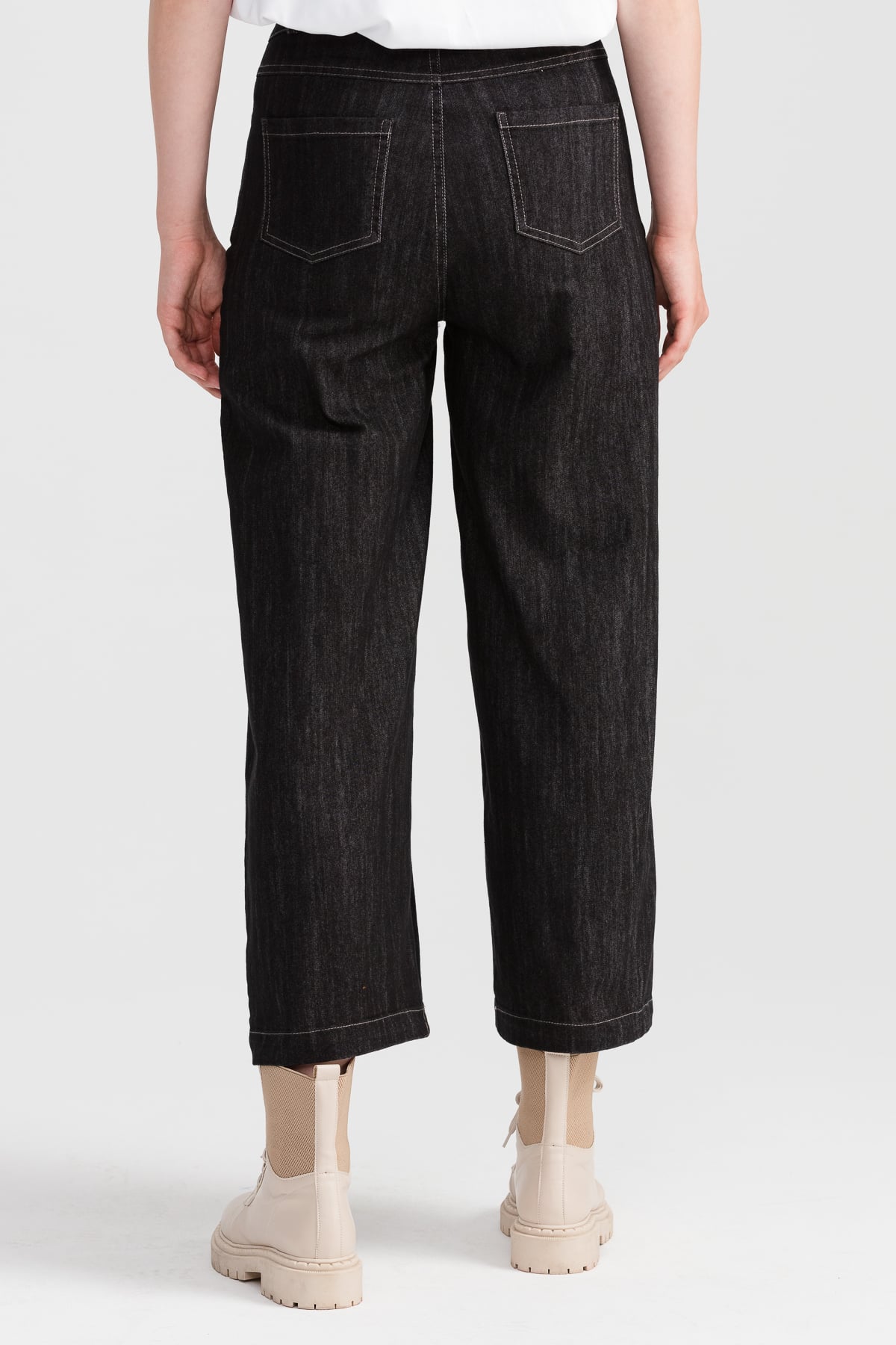 NİHAN Pantolon Nihan Düz Kesim Denim Pantolon  Siyah_modest