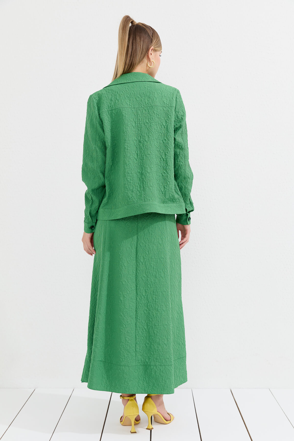 NİHAN Takım Nihan Etek Ceket Takım  Benetton Yeşili_modest