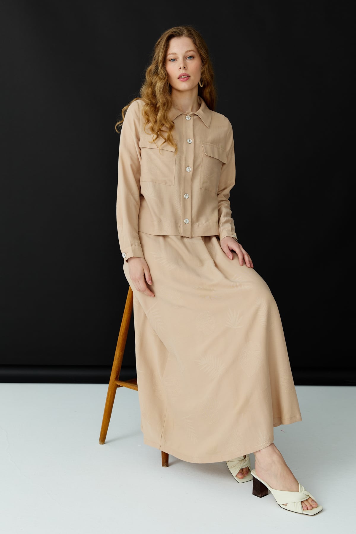 NİHAN Takım Nihan Etek Ceket Takım  Taş_modest