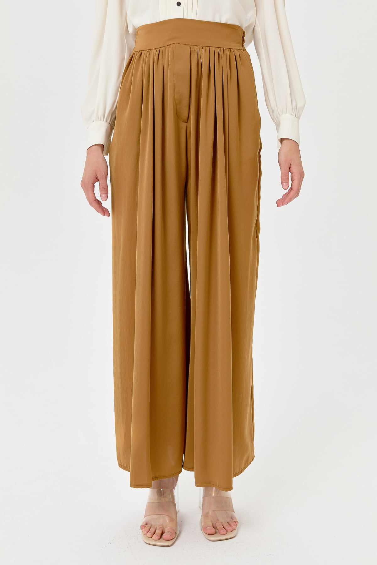 NİHAN Pants Nihan Etek Pantolon  Camel_modest