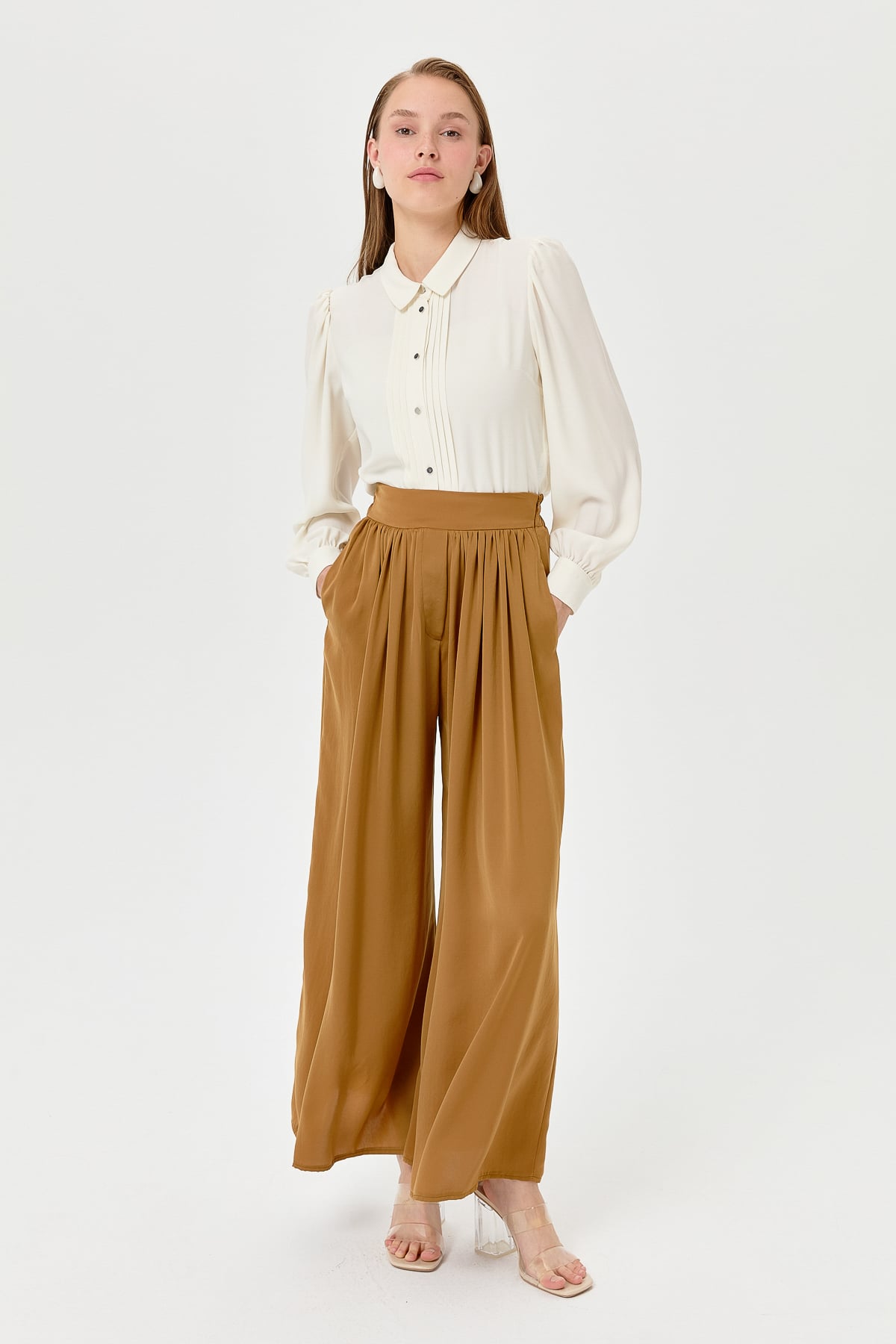 NİHAN Pants Nihan Etek Pantolon  Camel_modest