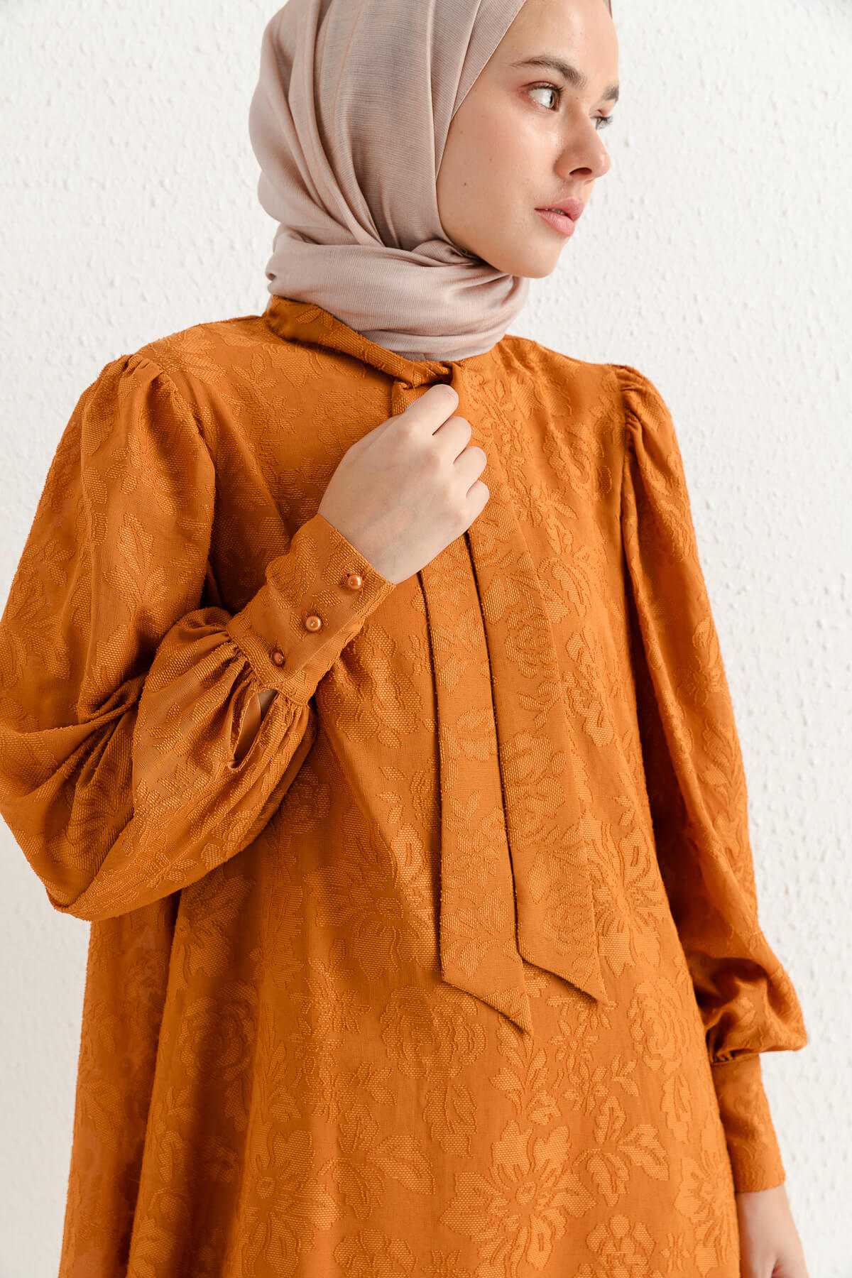 NİHAN Tunik Nihan Fularlı Tunik  Turuncu_modest