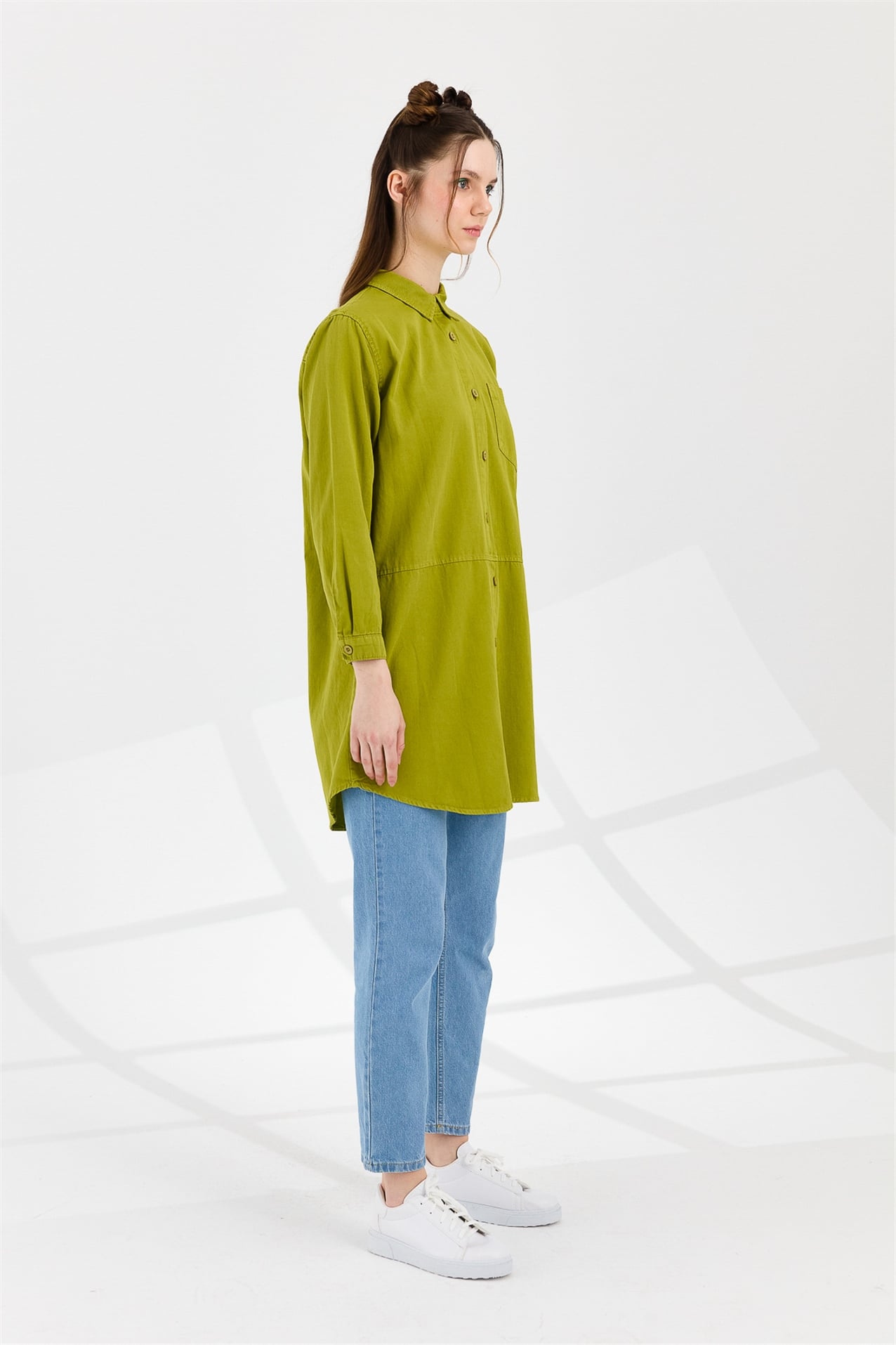 NİHAN Tunik Nihan Gabardin Tunik  Yeşil_modest