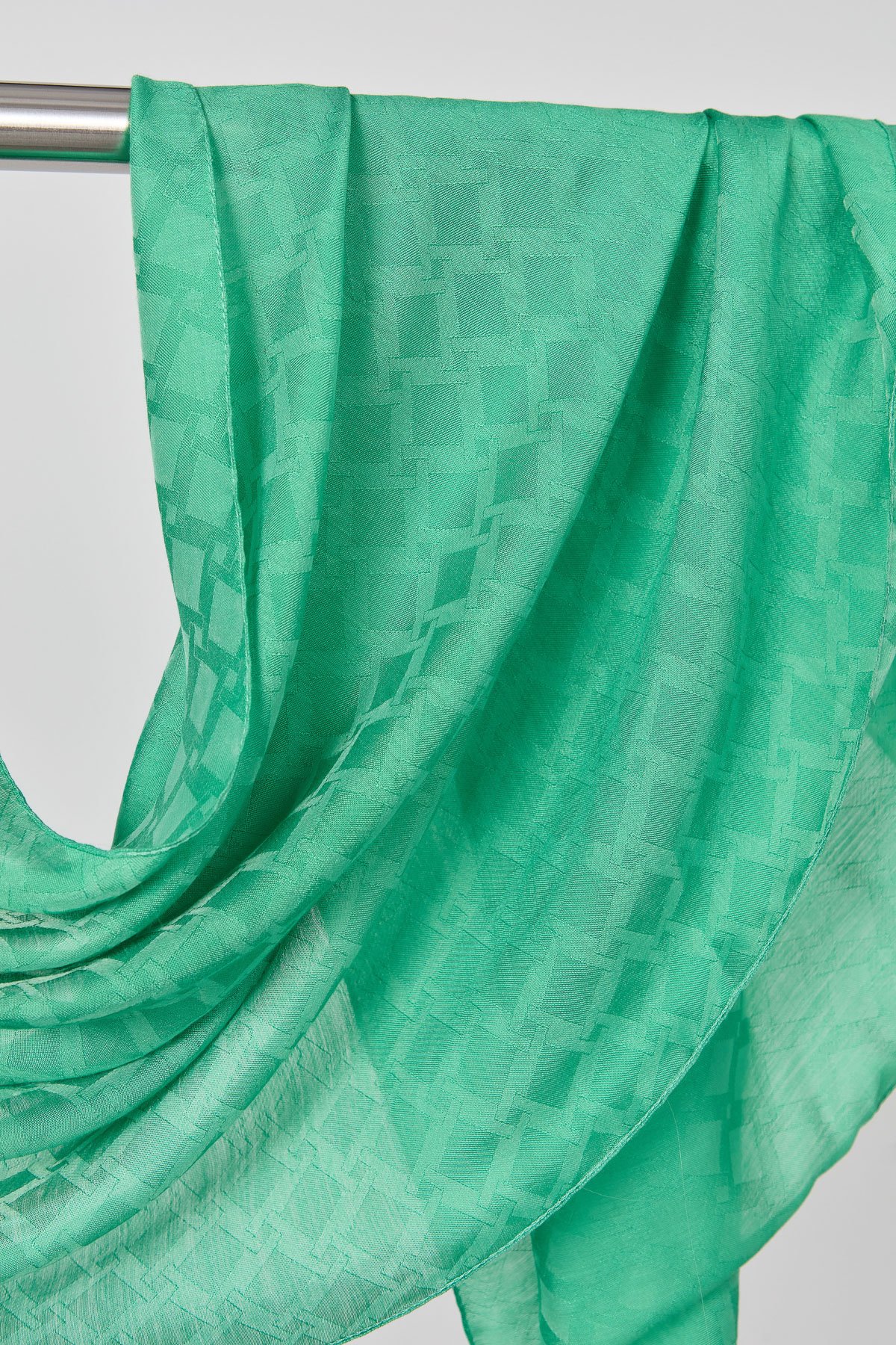 NİHAN Stil Şal Nihan Grafik Desen Şal  Benetton Yeşili_modest