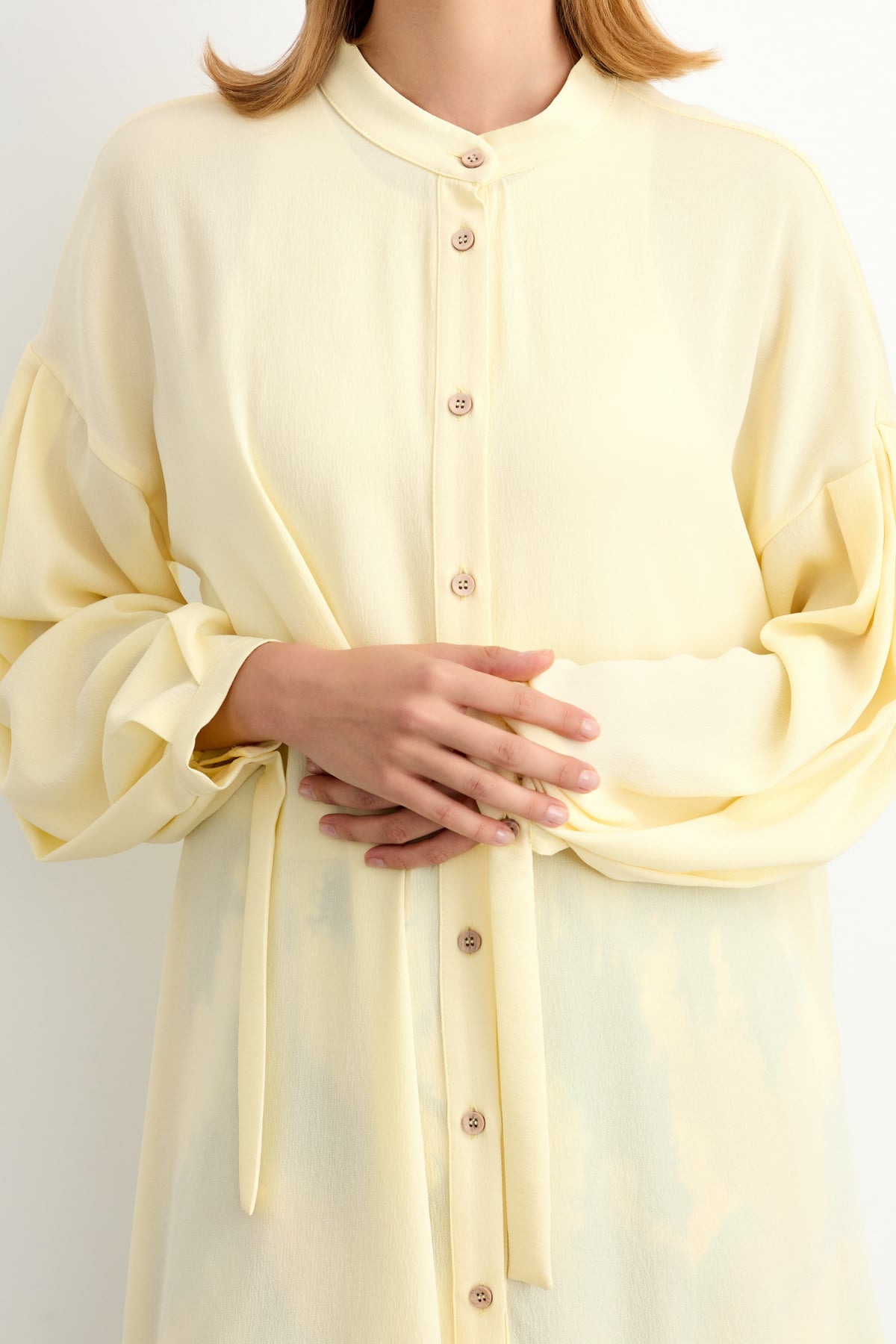 NİHAN Tunik Nihan Hakim Yaka Tunik  Bej_modest
