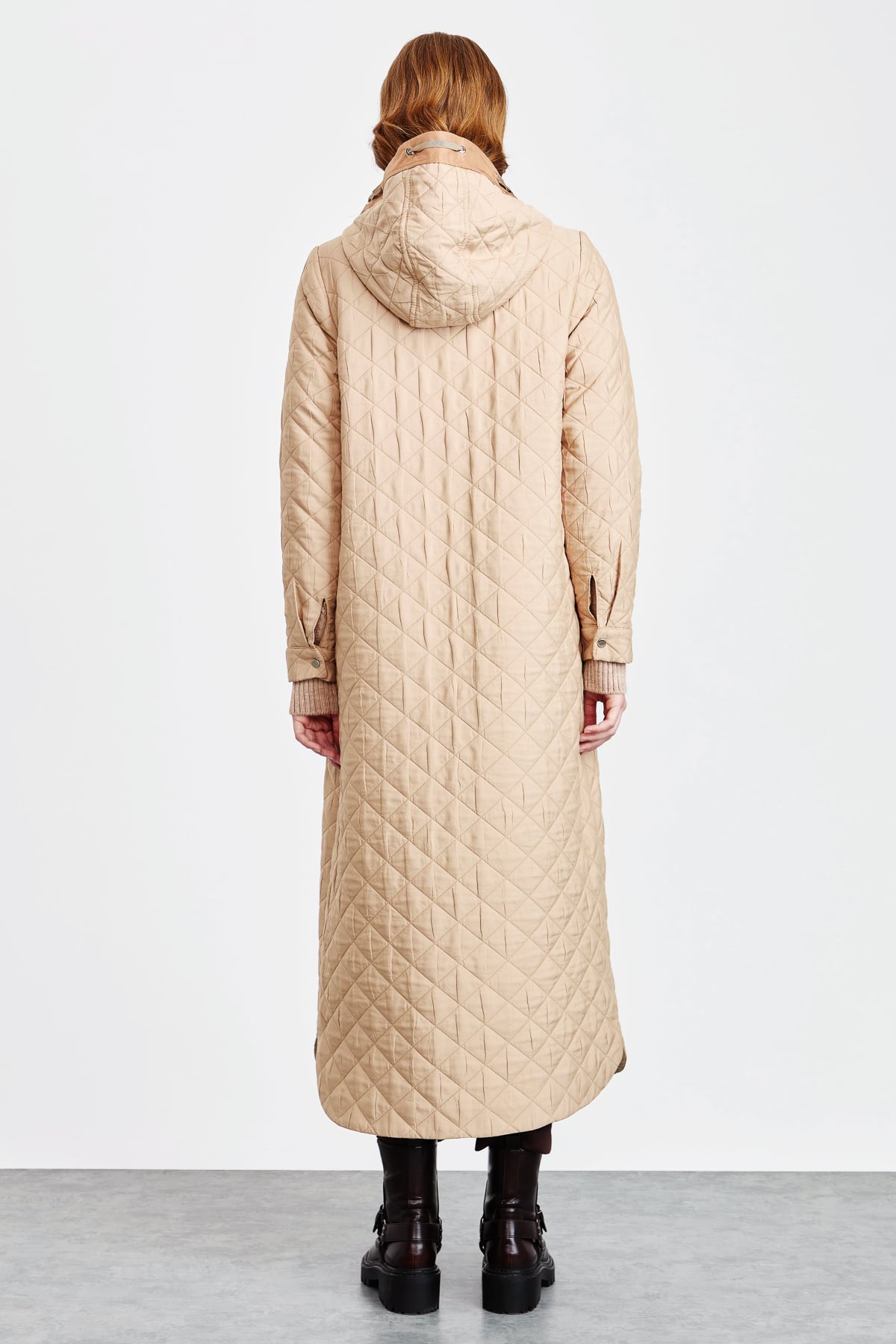 NİHAN Pardesü Nihan İnce Kapitone Pardesü  Camel_modest