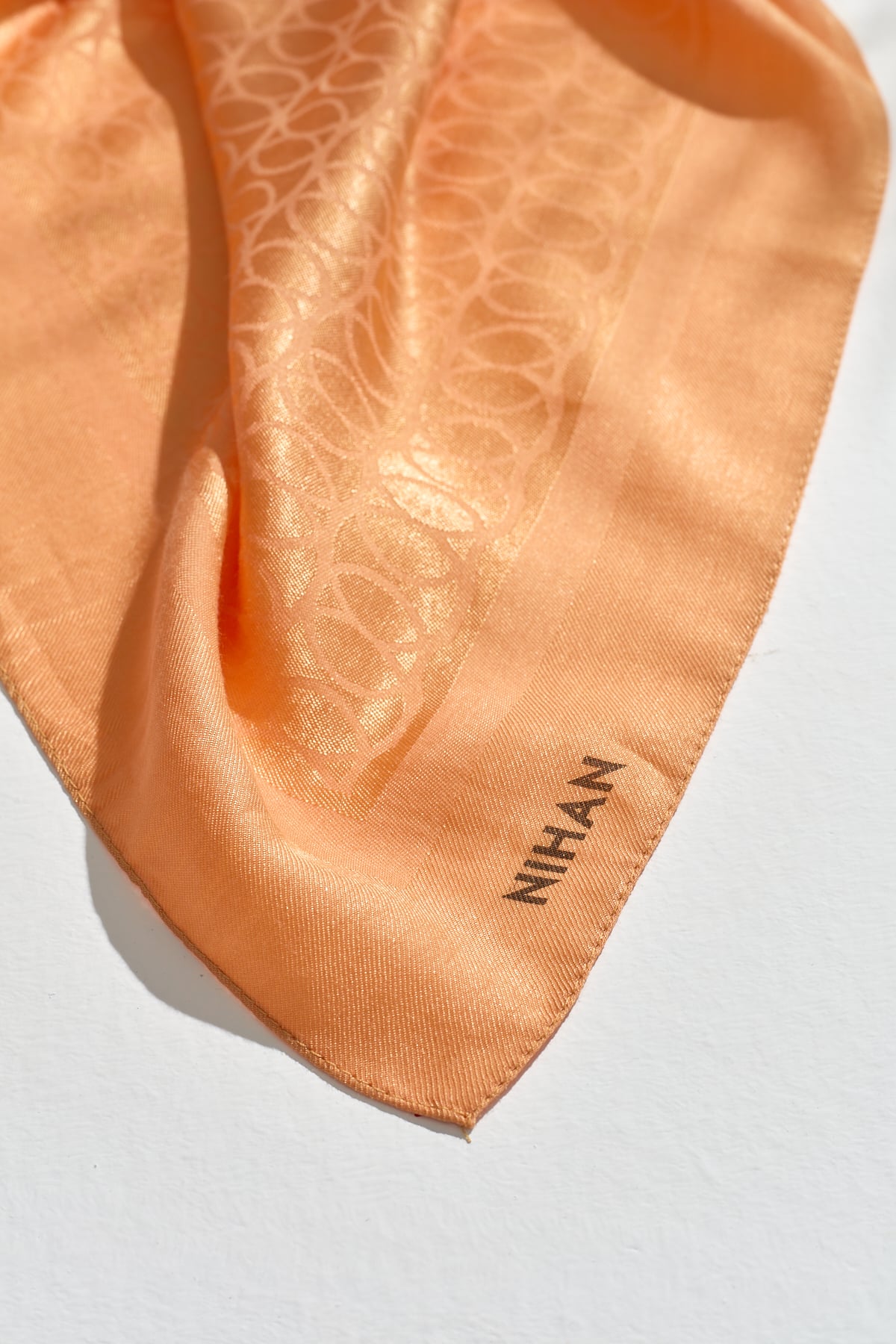 NİHAN Scarfs Nihan Jakarlı Pamuk Lyocell Eşarp  Oranj_modest