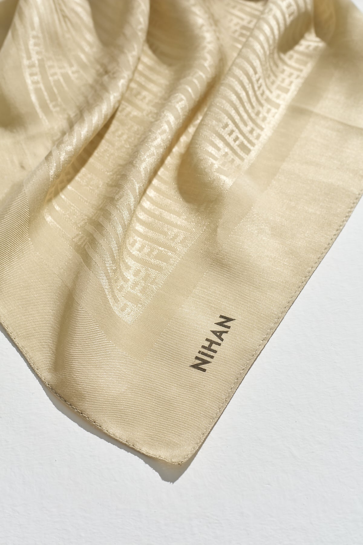 NİHAN Scarfs Nihan Jakarlı Pamuk Lyocell Eşarp  Olive_modest