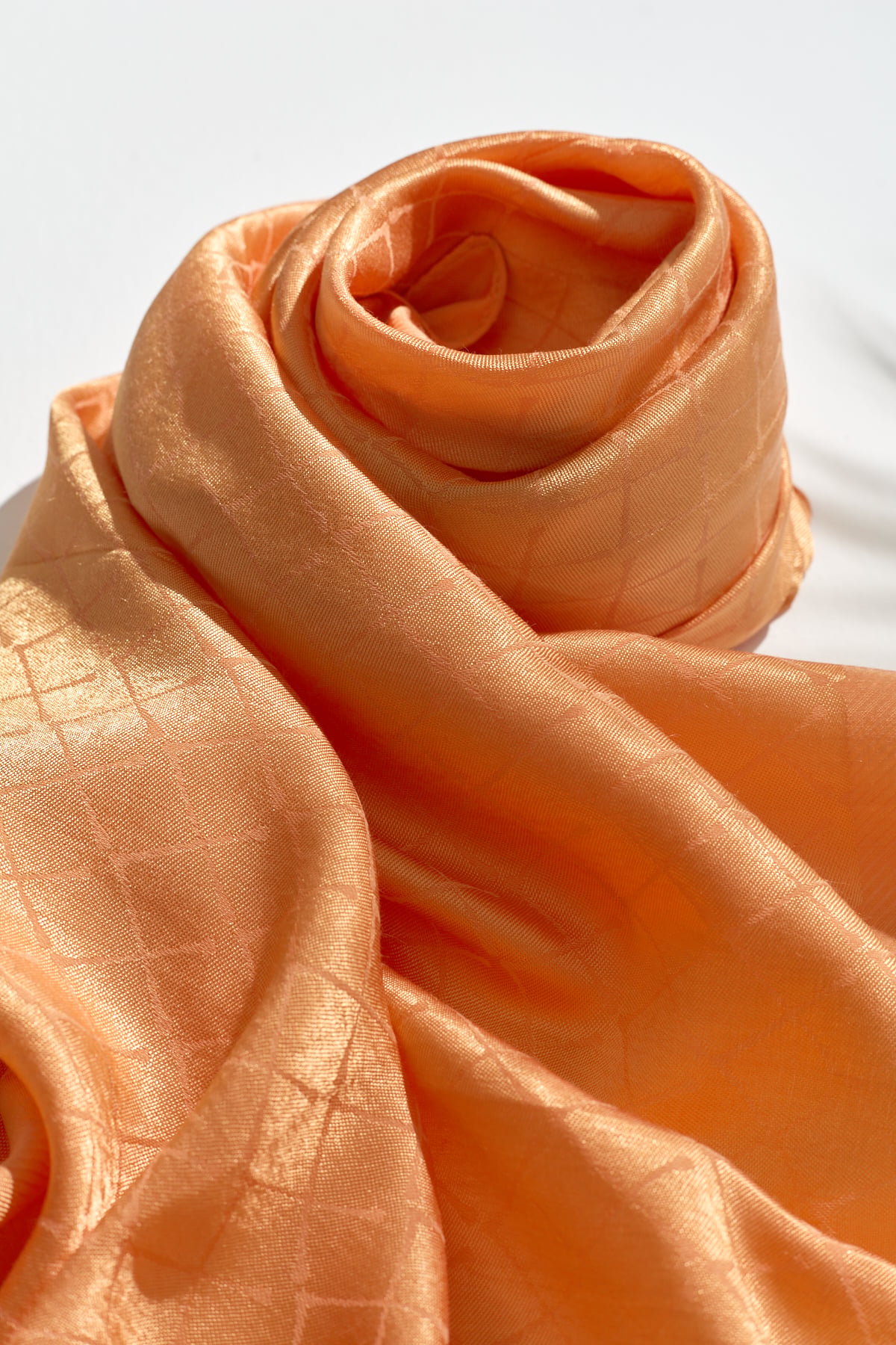 NİHAN Scarfs Nihan Jakarlı Pamuk Lyocell Eşarp  Oranj_modest
