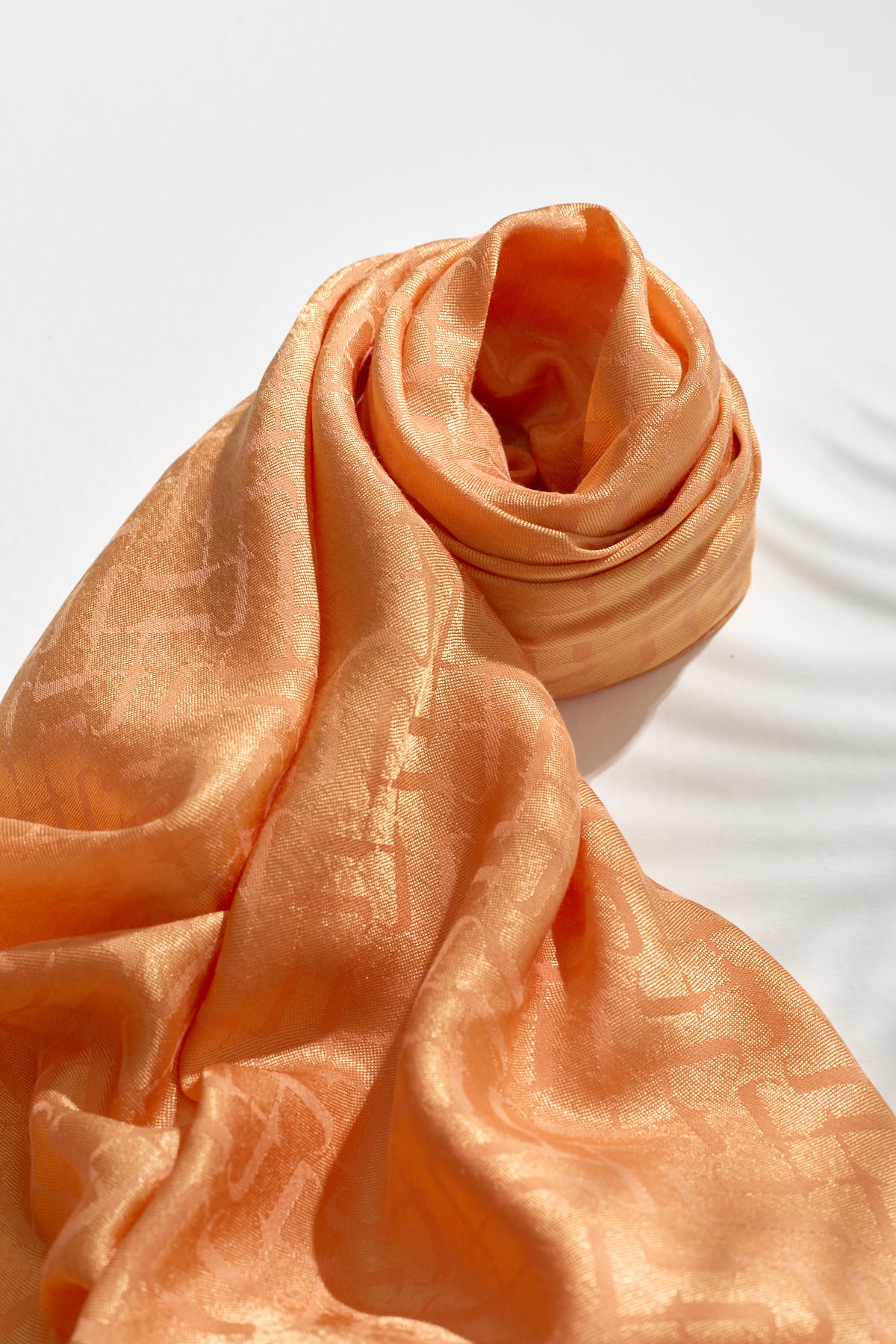 NİHAN Scarfs Nihan Jakarlı Pamuk Lyocell Eşarp  Oranj_modest