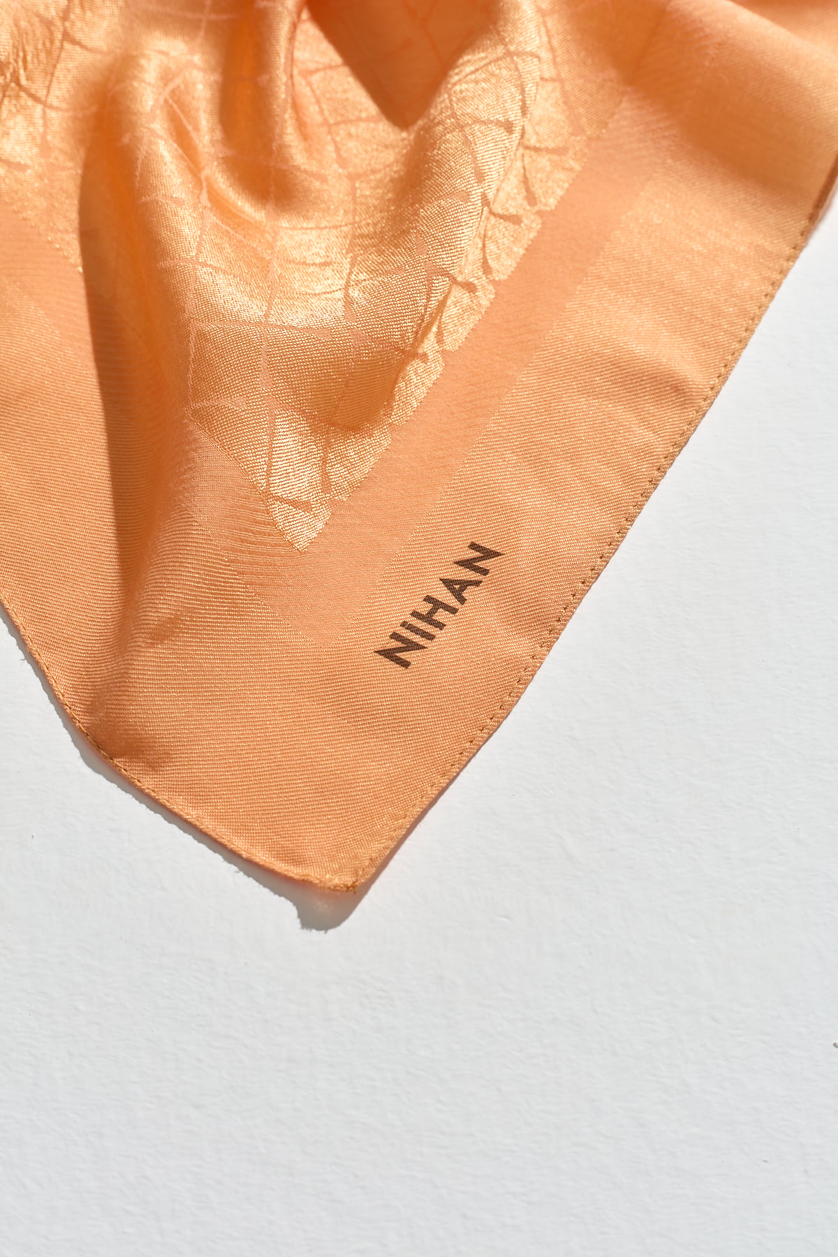 NİHAN Scarfs Nihan Jakarlı Pamuk Lyocell Eşarp  Oranj_modest