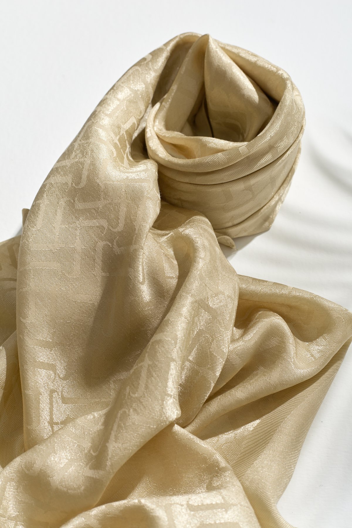 NİHAN Scarfs Nihan Jakarlı Pamuk Lyocell Eşarp  Olive_modest