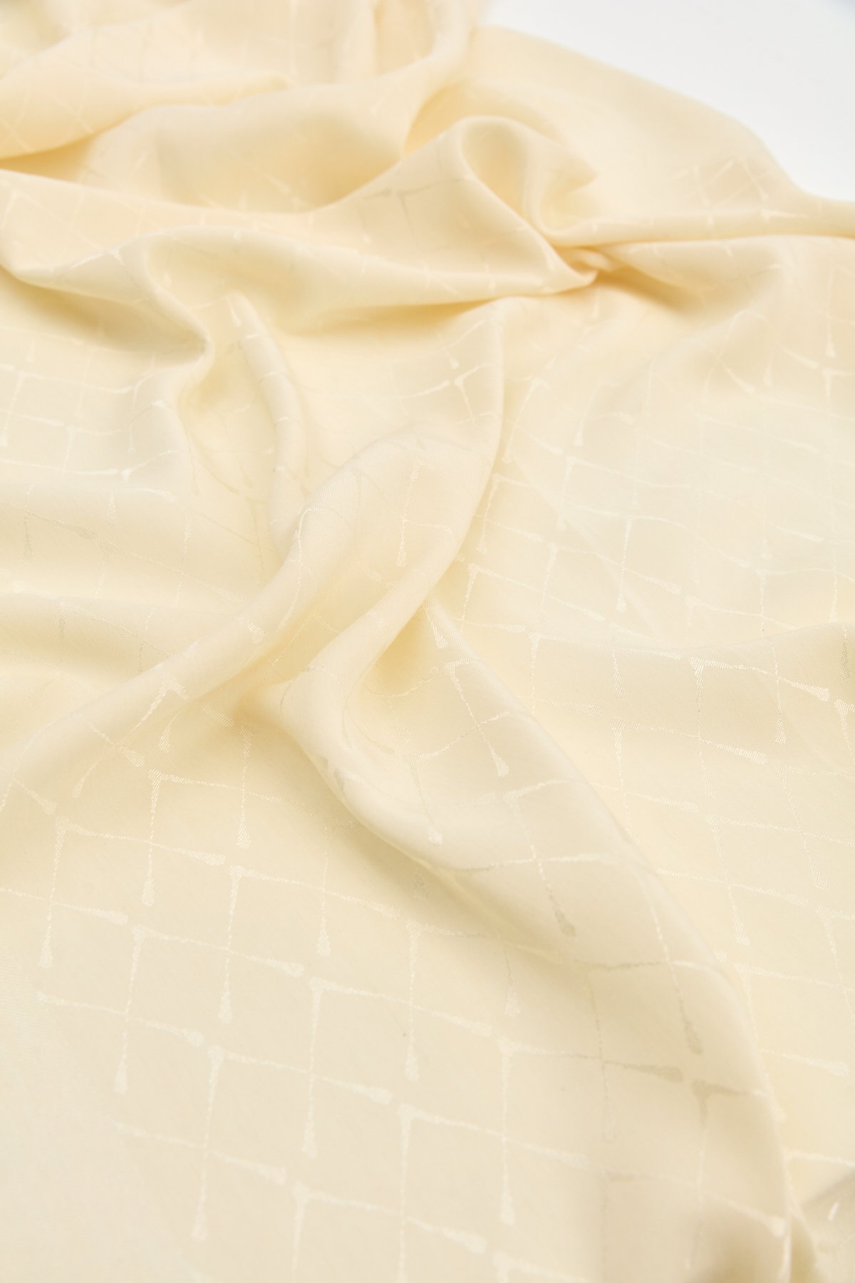 NİHAN Shawl Nihan Jakarlı Pamuk Lyocell Şal  Krem_modest