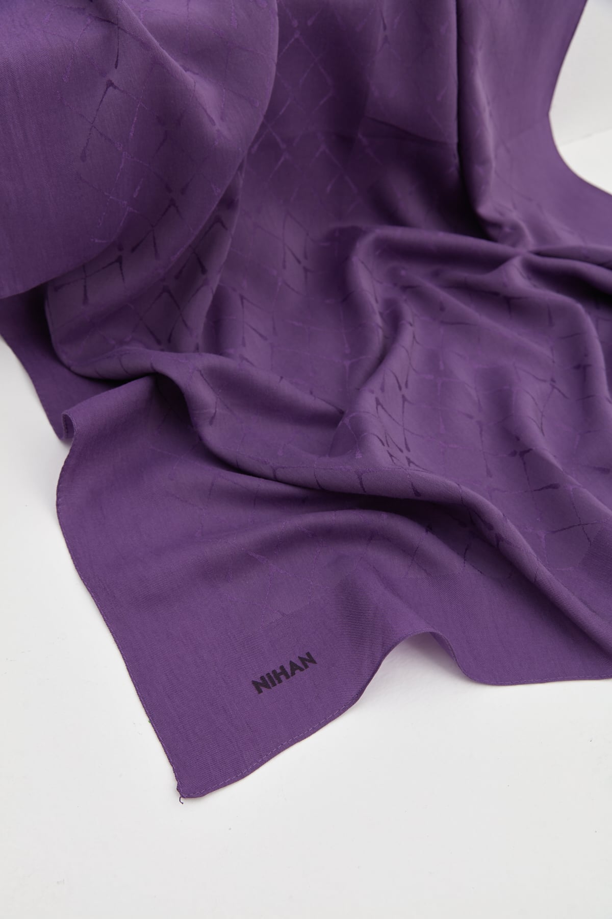 NİHAN Shawl Nihan Jakarlı Pamuk Lyocell Şal  Mürdüm_modest