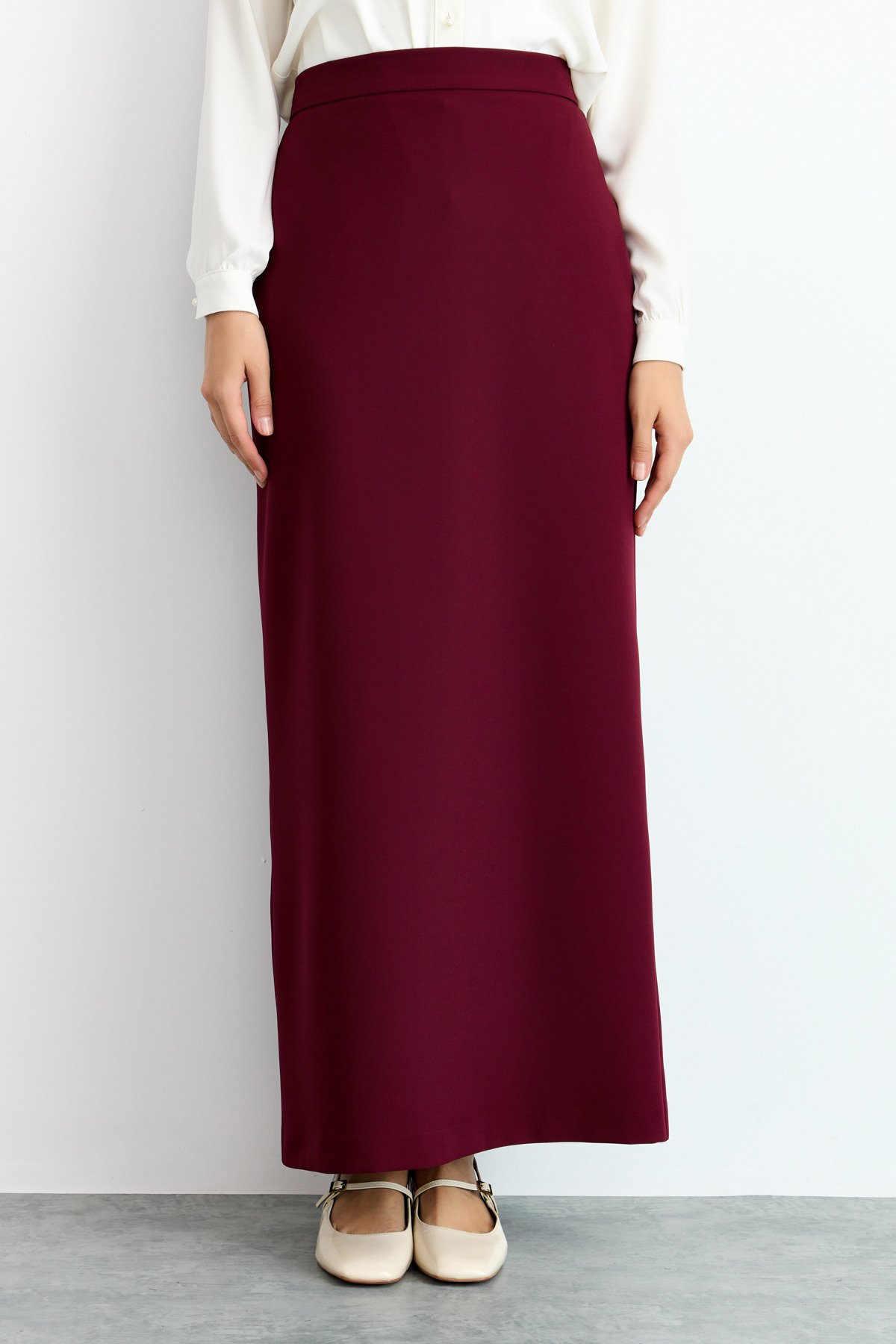 NİHAN Etek Nihan Kalem Etek  Bordo_modest
