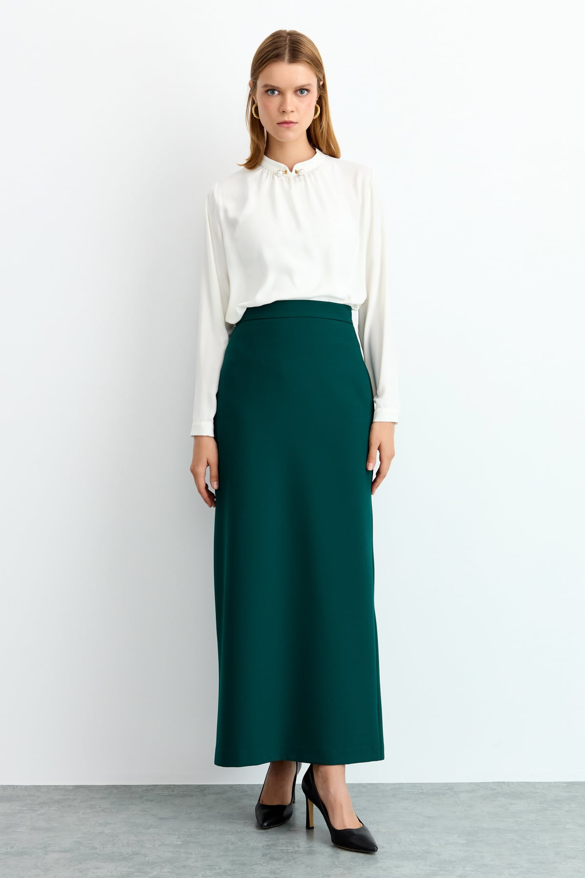 NİHAN Etek Nihan Kalem Etek  Yeşil_modest